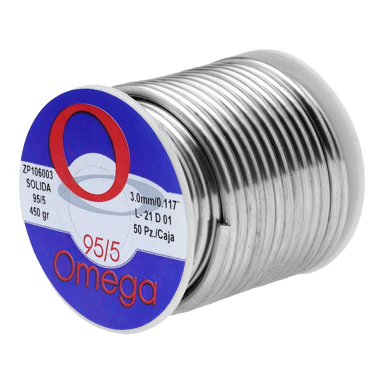 Soldadura sólida de 450 g 95/5 3 mm plata omega