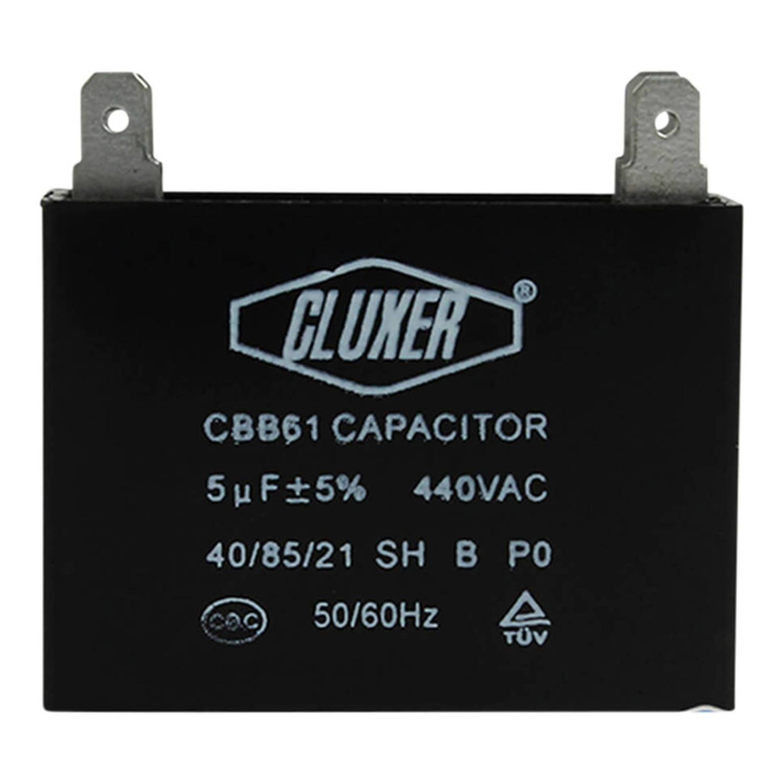 Capacitor de ventilador 5mf 440vac +-5% cluxer 