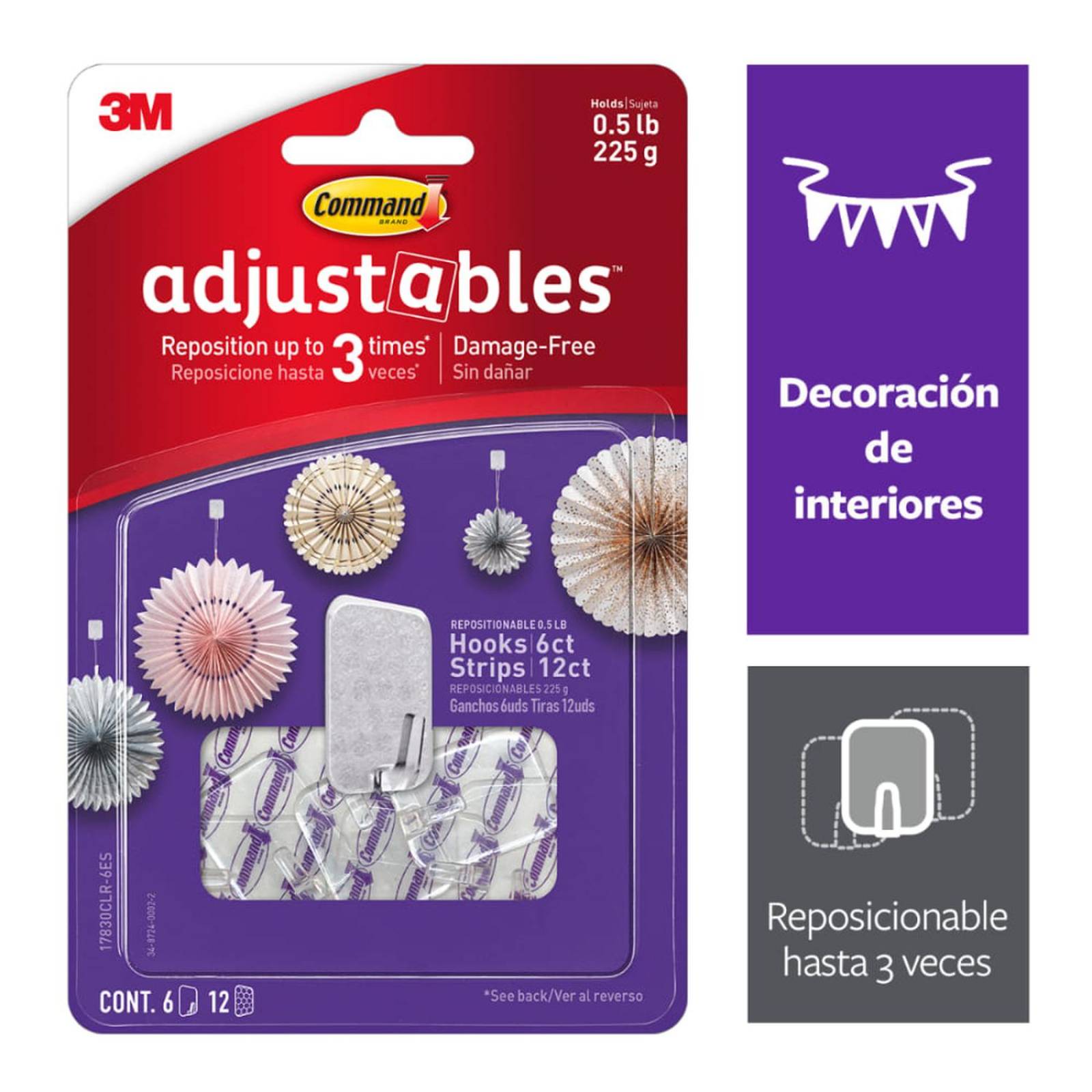 Command ganchos reposicionables, 6 pzas