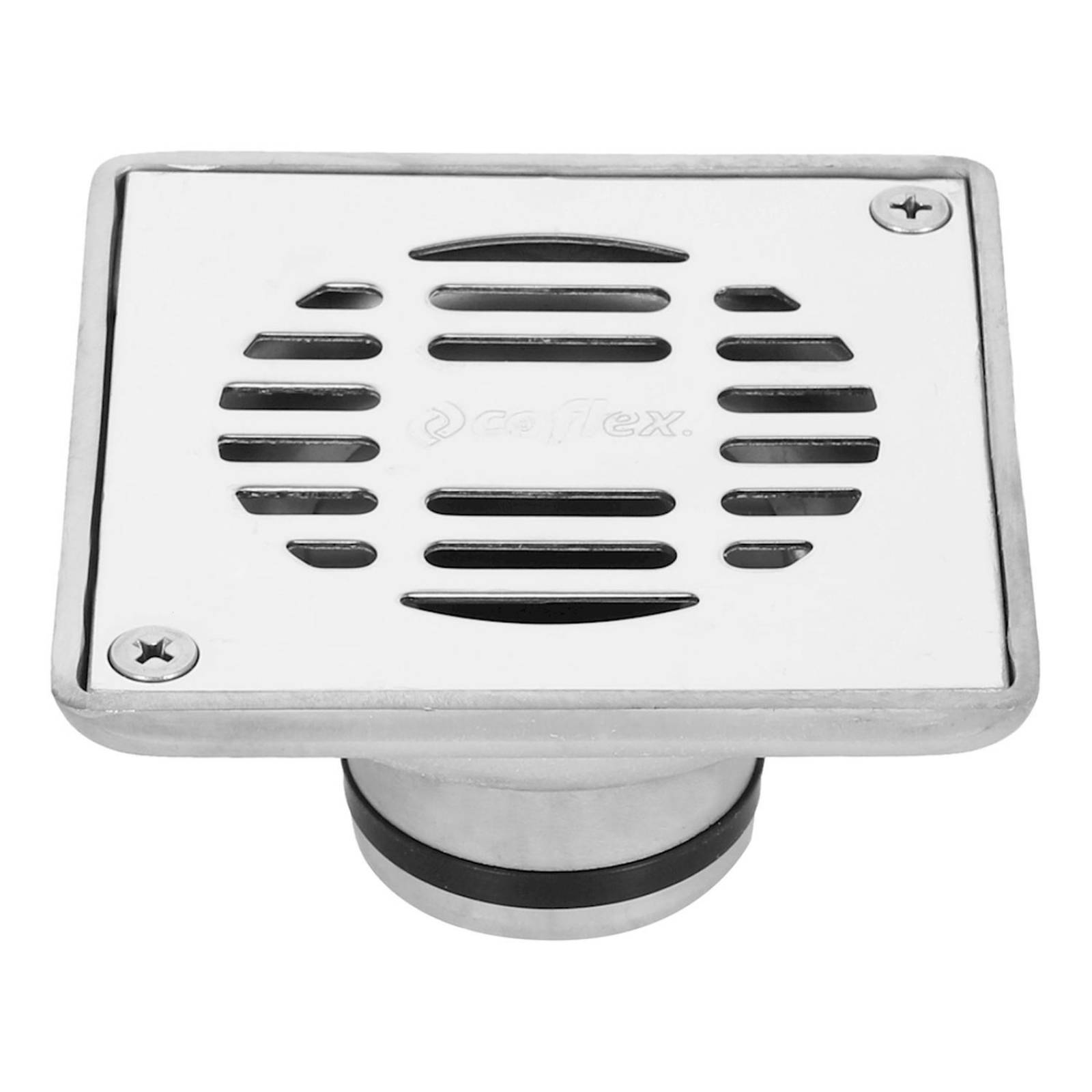 Coladera cuadrada 5.4 x 10 x 10 cm plata coflex 