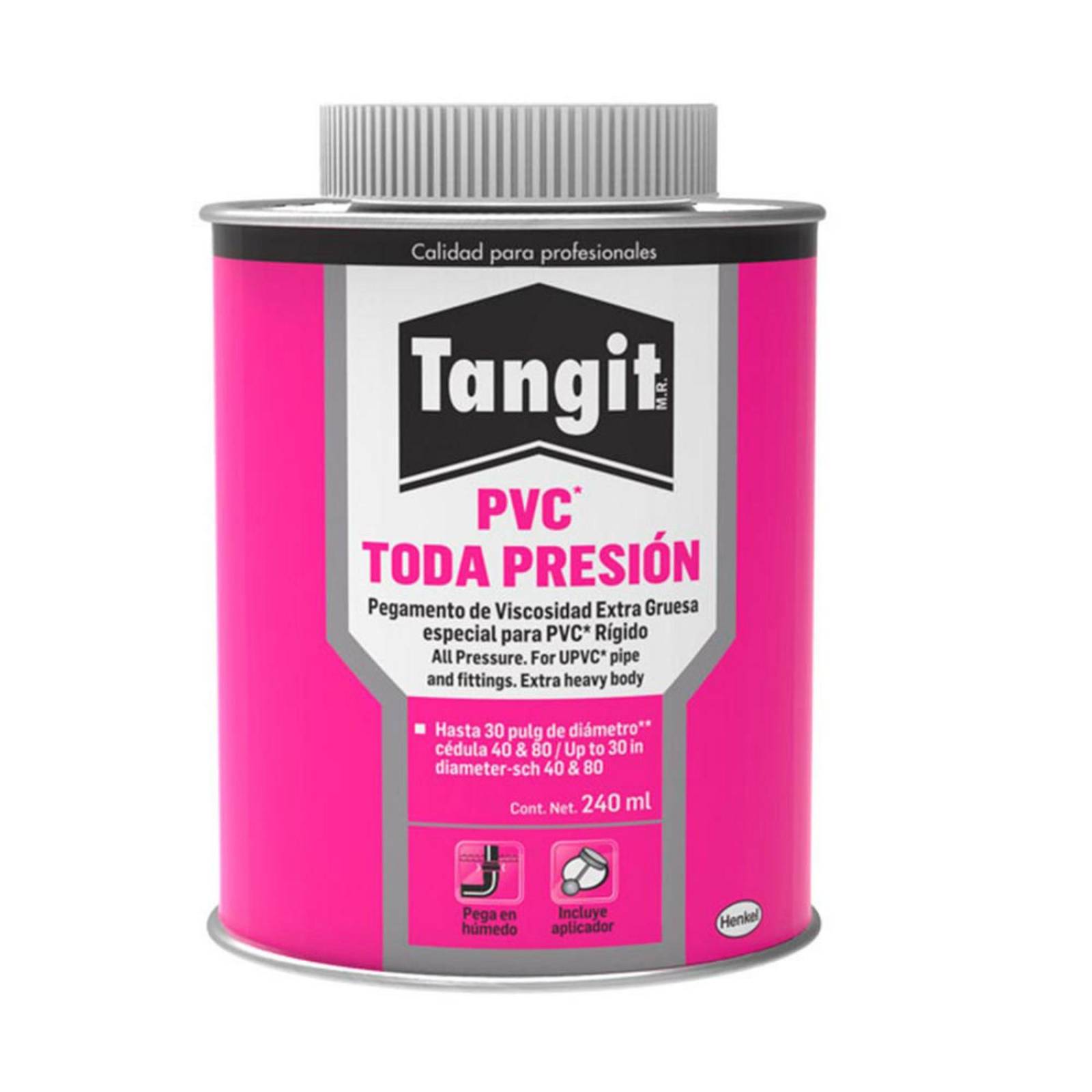 Tangit toda presión pegamento para tuberías de pvc amarillo 240 ml