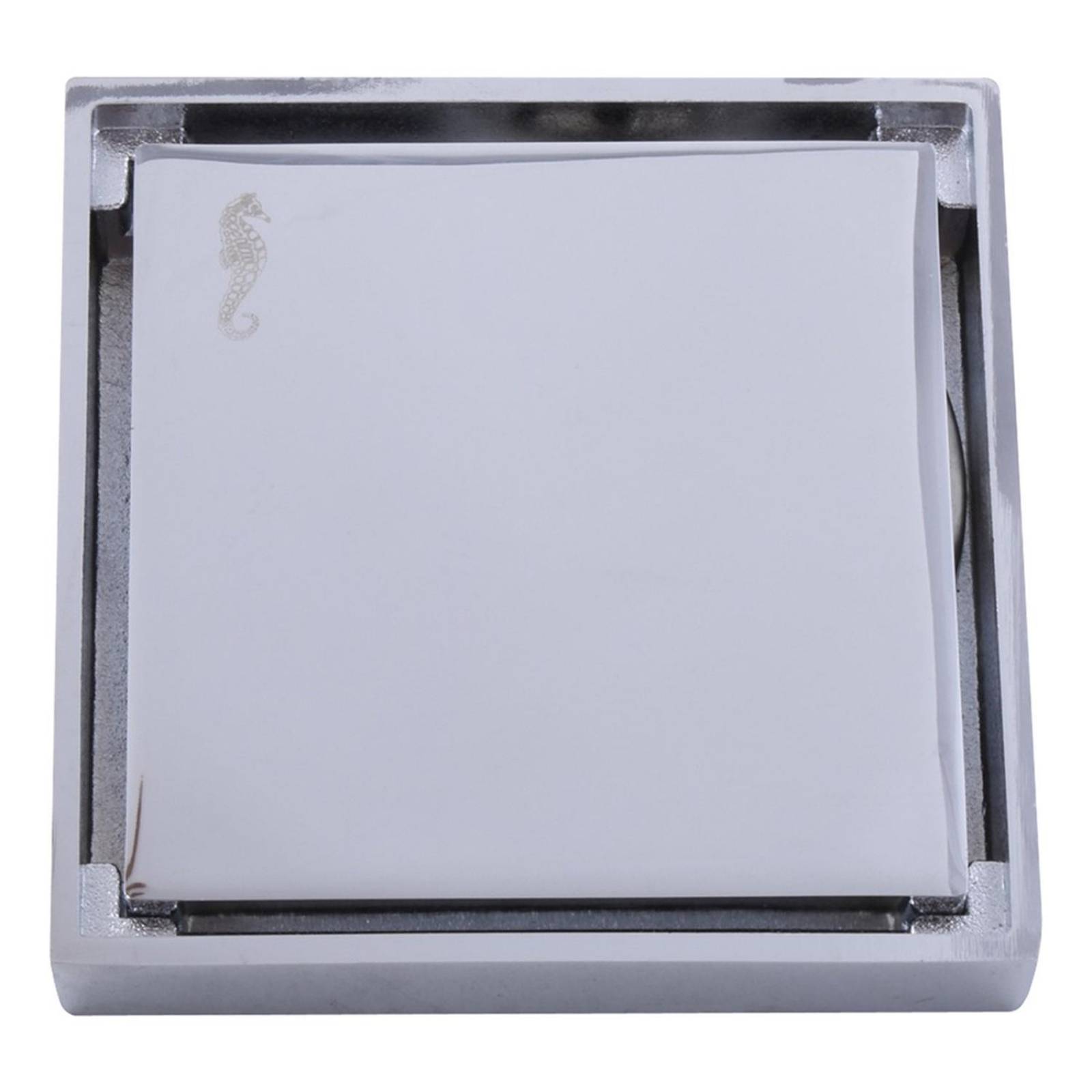 Resumidero cuadrado acabado piso de 4 x 4 pulgadas plata rugo 