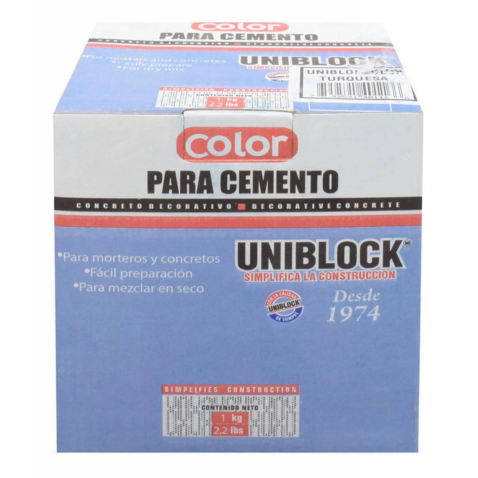 Color Para Cemento De 1kg Azul