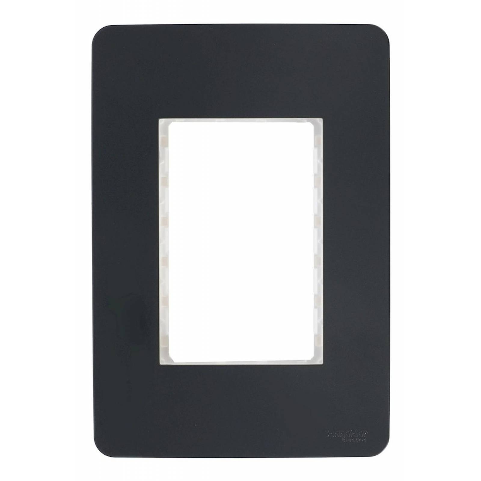 Placa 3 Modulos De Plastico Negro Schneider Electric 