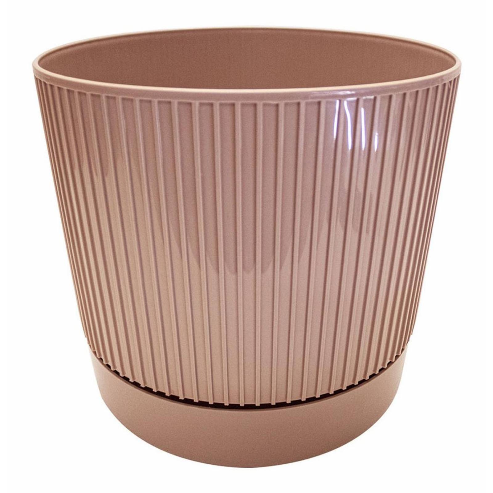 Maceta Y Plato Ranurada Cantera 8 Pulgadas 