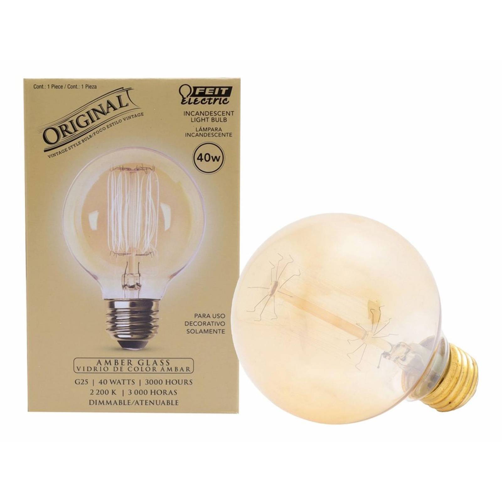 Foco Filamento Decorativo Feit Electric 40 W Luz Amarilla 