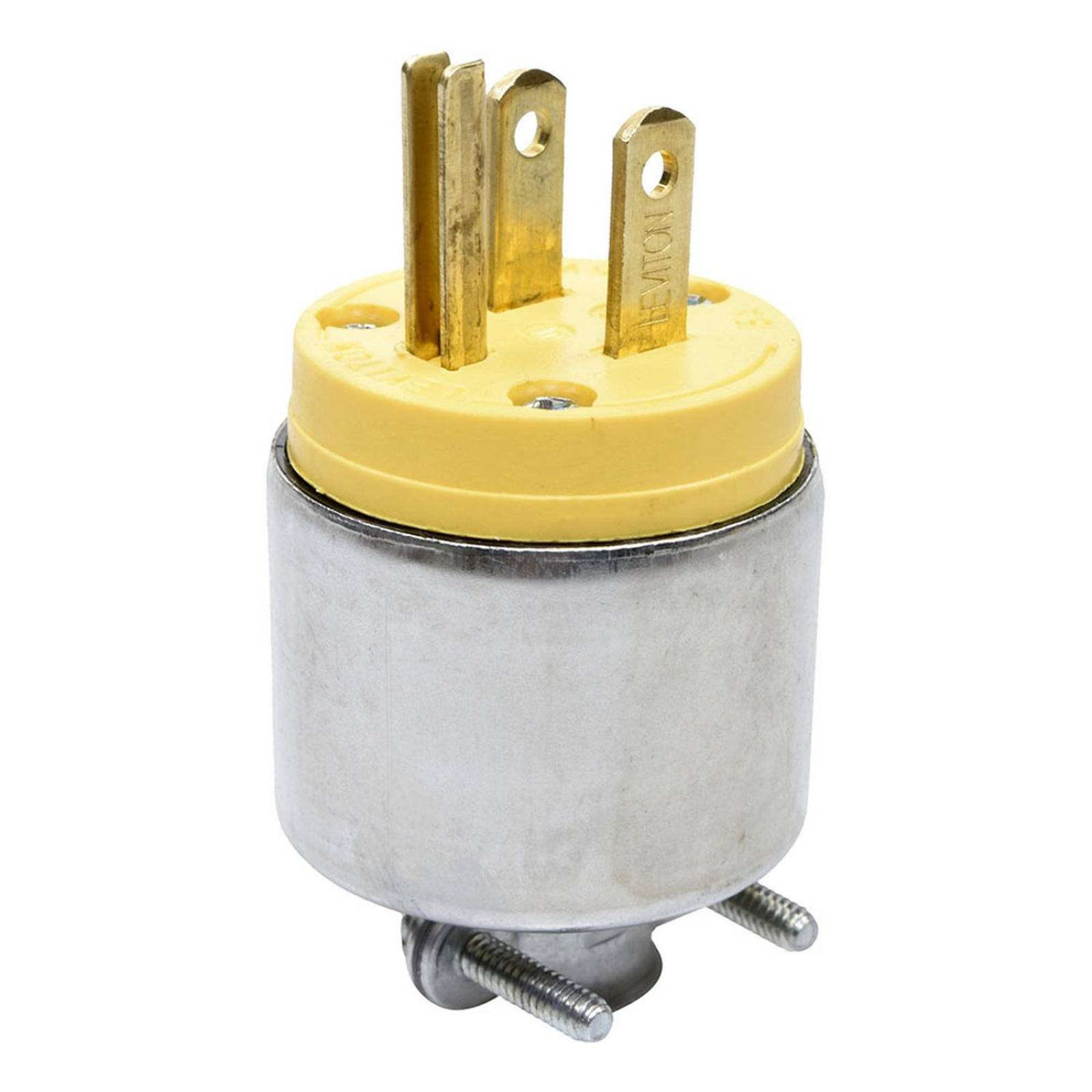 Clavija blindada 125 volts gris leviton