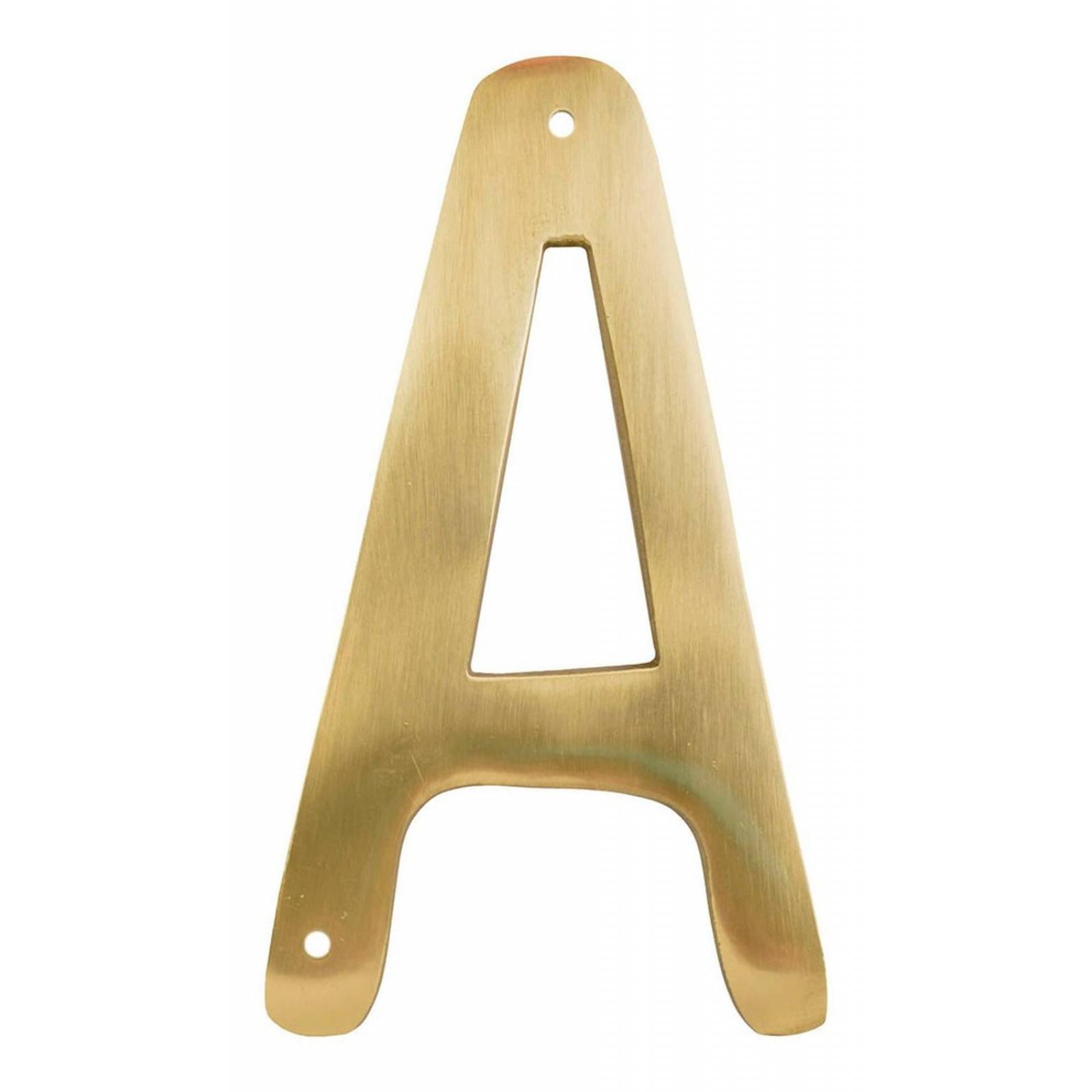 Letra A En Latón Sólido 10.1 Cm 