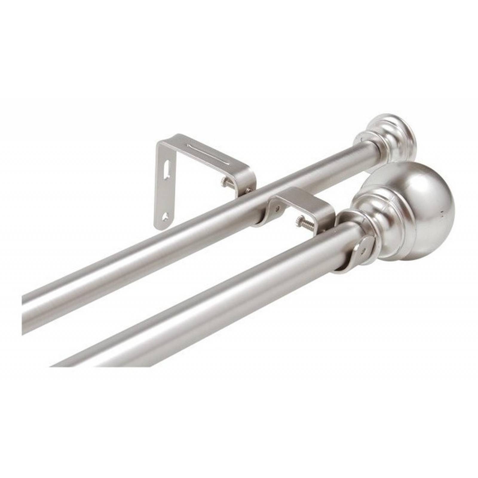 Cortinero Doble Esfera Ajustable Acero Inoxidable 91-168cm 