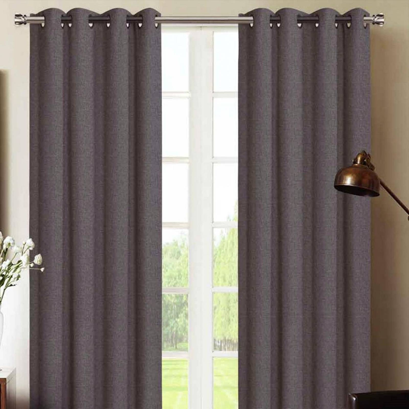 Cortina blackout poliéster gris 210 x 135 cm 