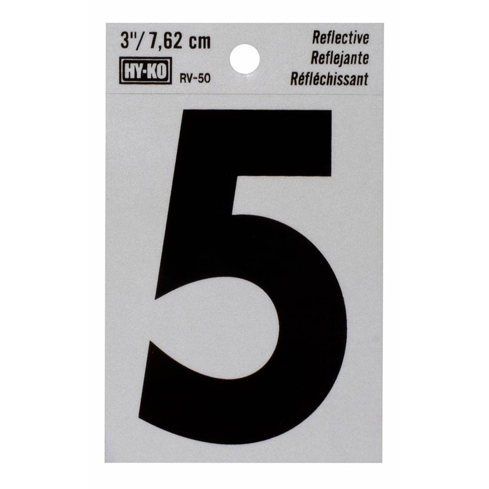 Número 5 De Vinilo Reflejante 7.62 Cm 