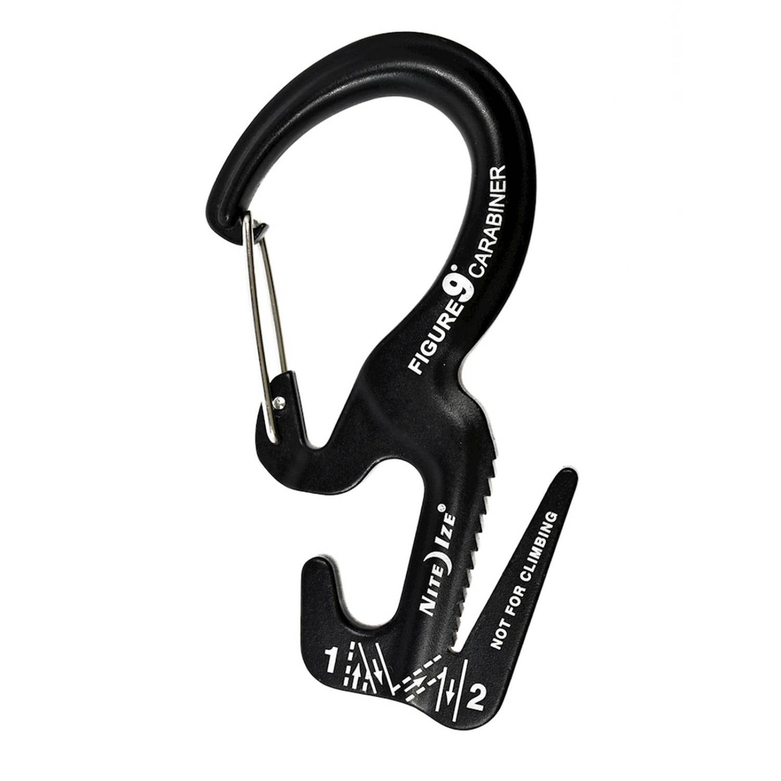 Mosquetón para tensar cuerdas negro 10.8 x 6.7 x 1 cm