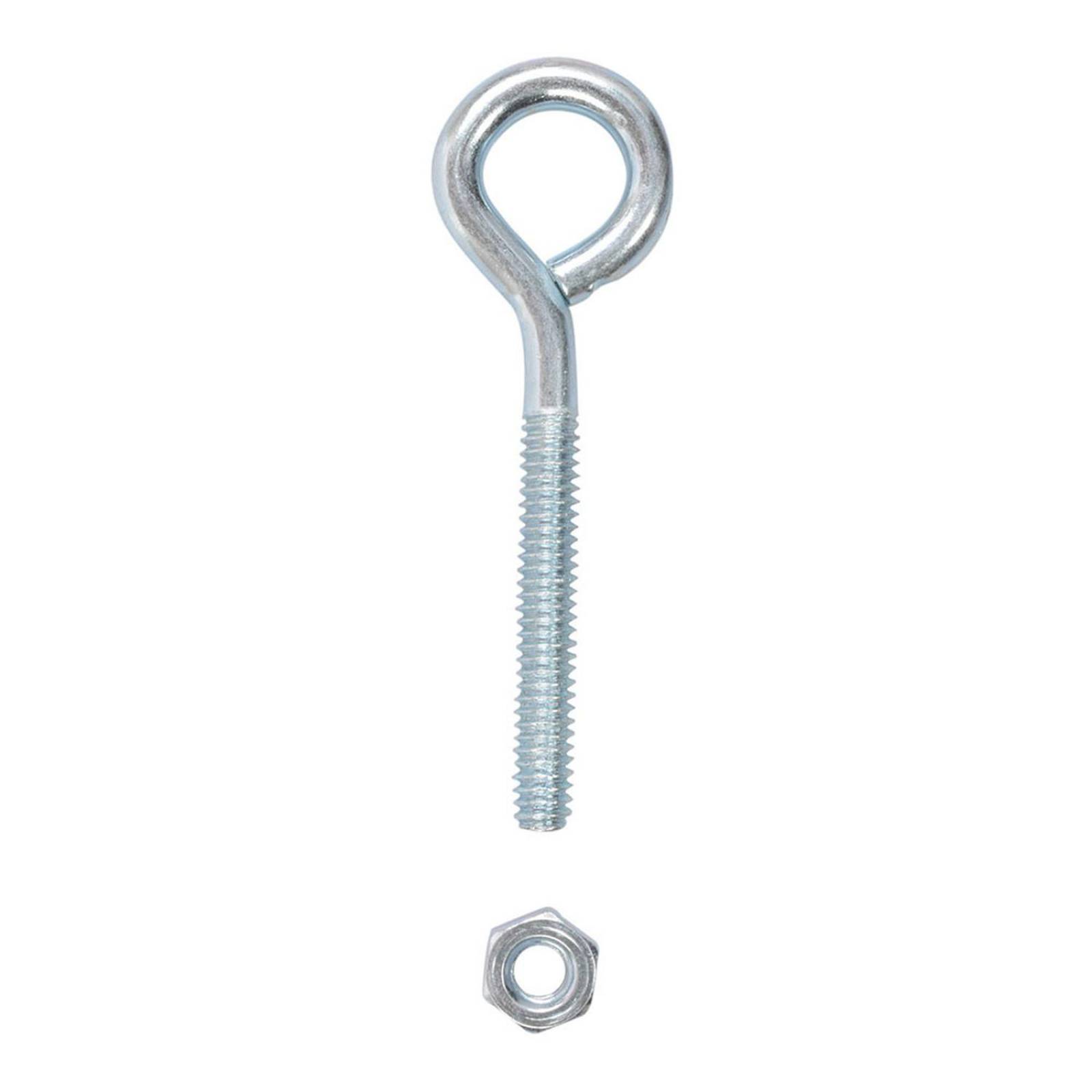 Armella con tuerca de 1/4 x 3 pulgadas plata 