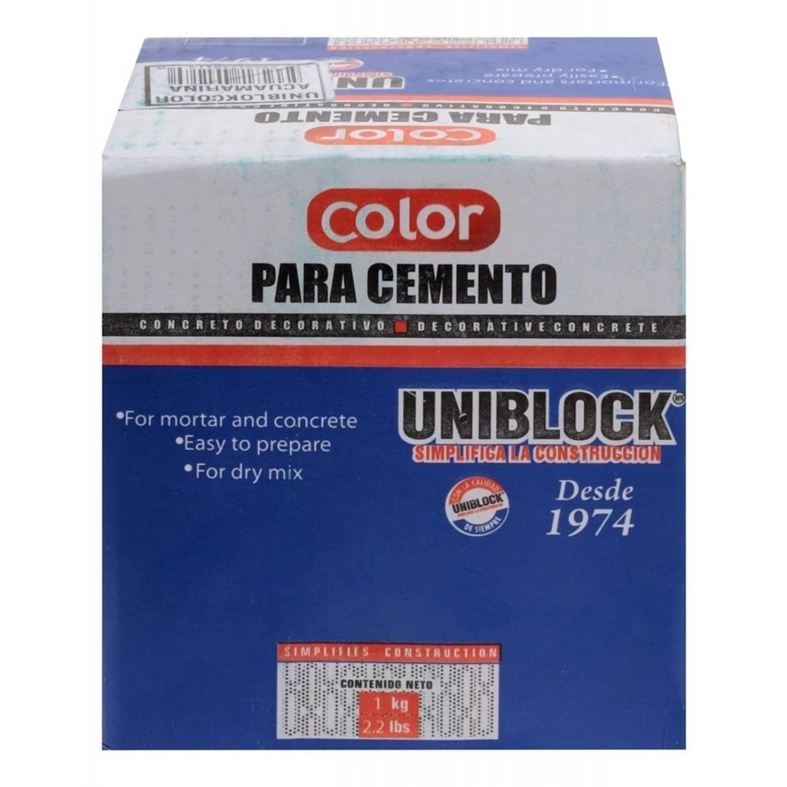 Color Para Cemento Aquamarina De 1 Kg 
