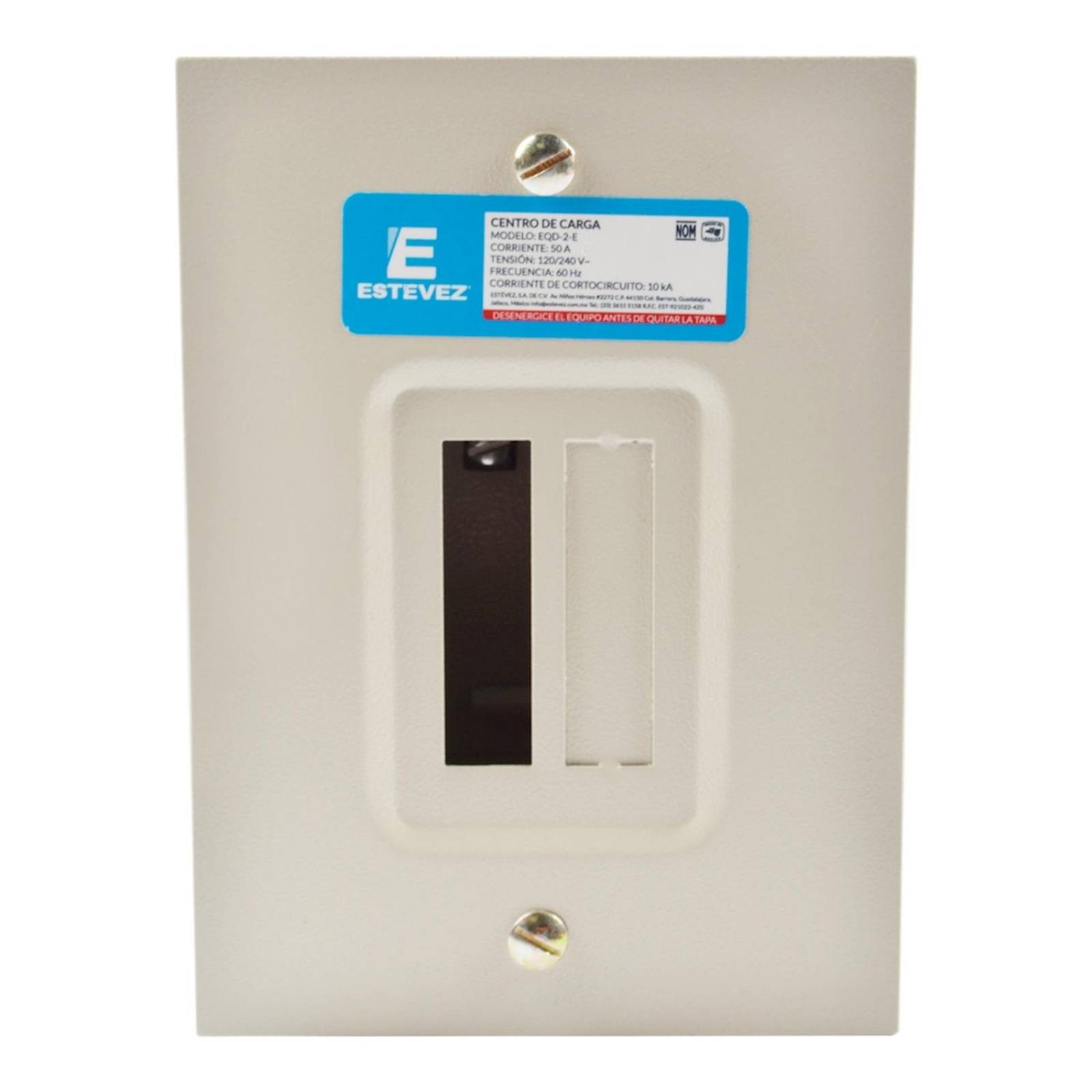 Centro de carga 2 módulos empotrable 70 amperes estévez 