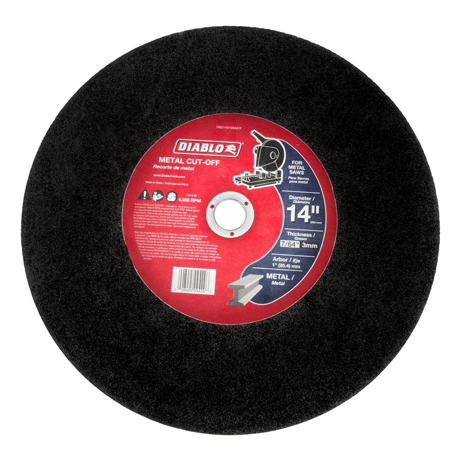 Disco abrasivo para metal de 14 pulgadas 