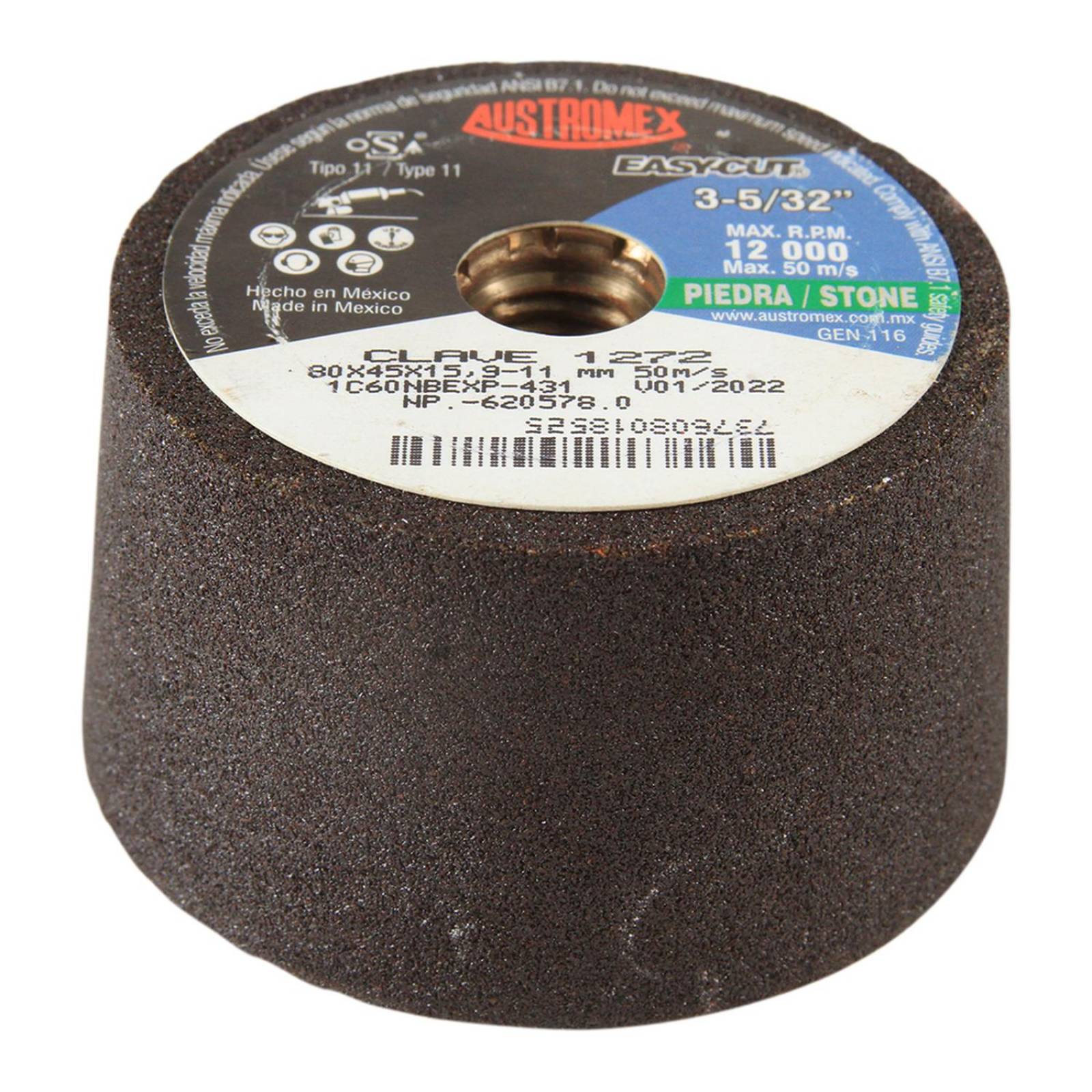 Copa p/piedra 3-5/32x1-3/4x5/8-11 1c60 easy-cut 