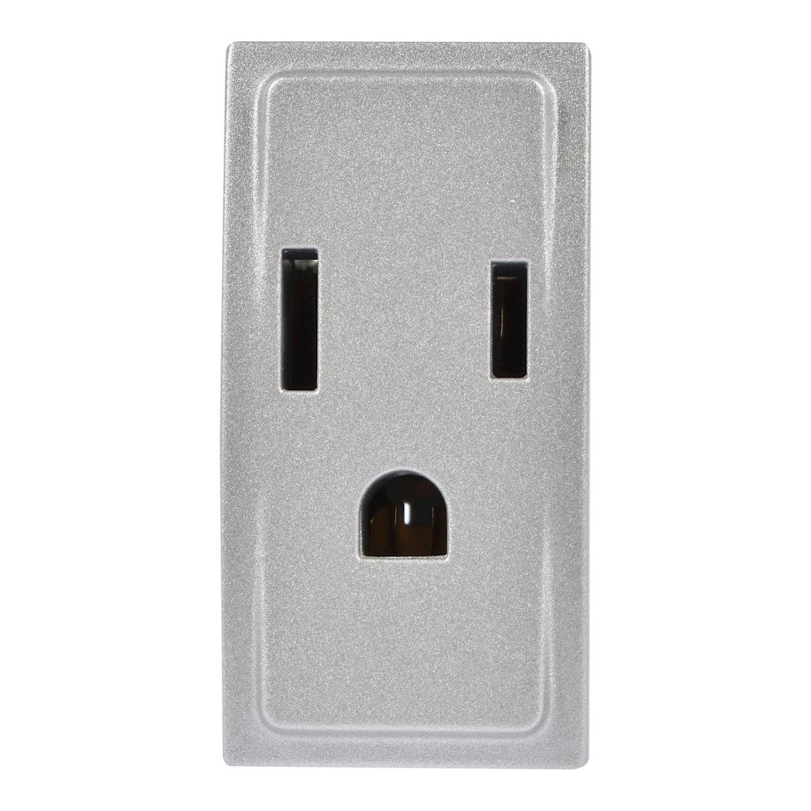 Contacto sencillo 2p+t color aluminio linea única 