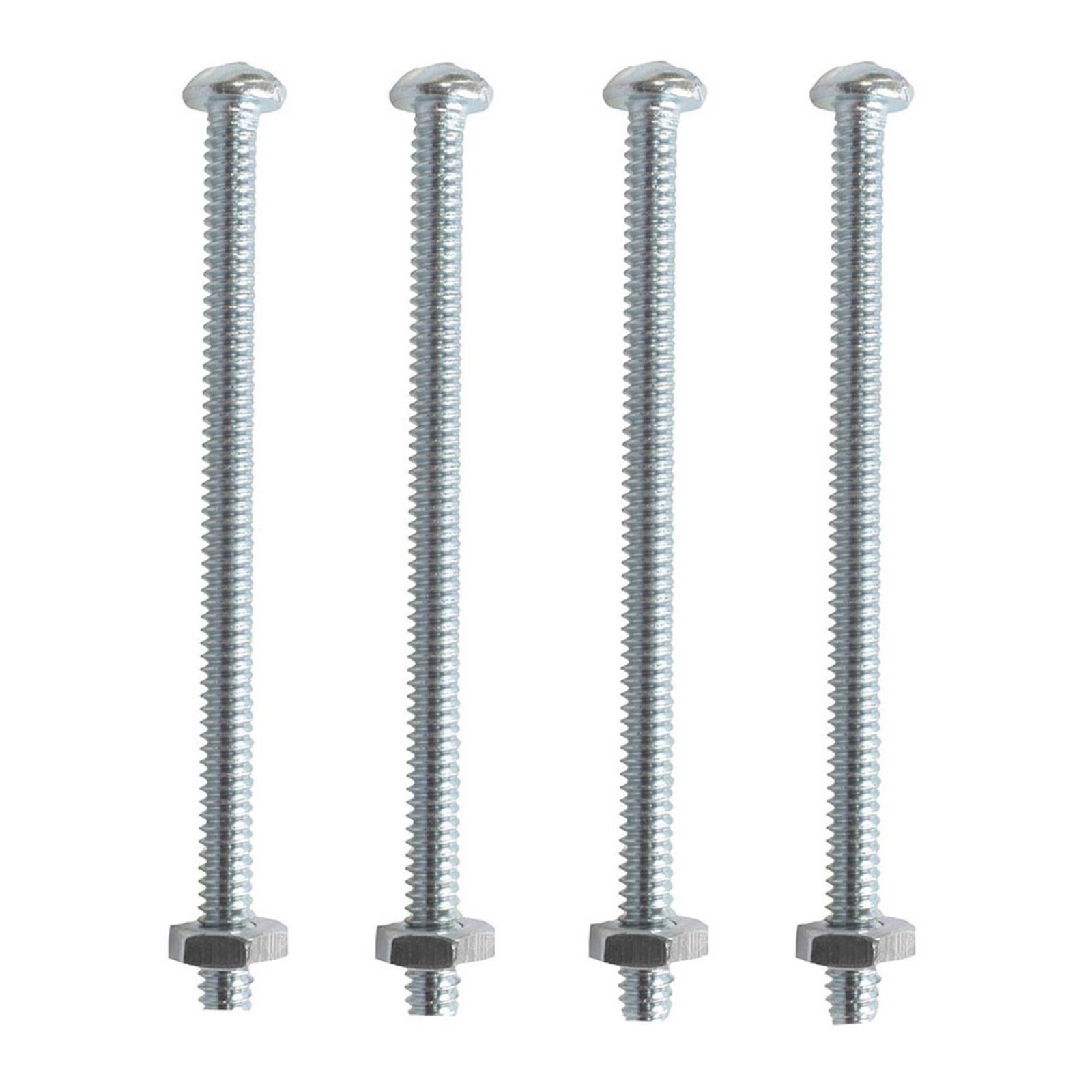 4 tornillos para máquinas 3 pulgadas plata