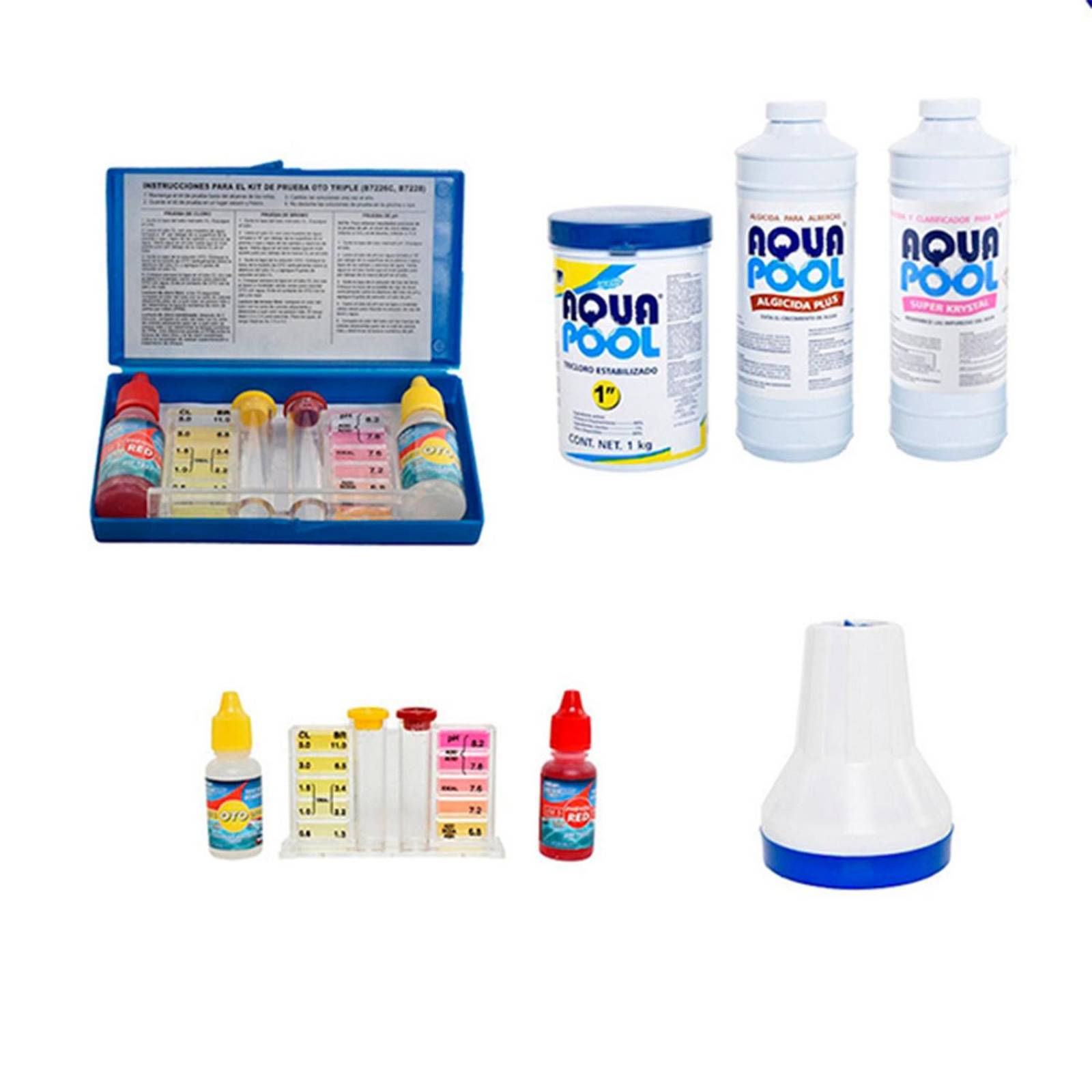 Paquete de mantenimiento para albercas aqua pool 6 piezas 