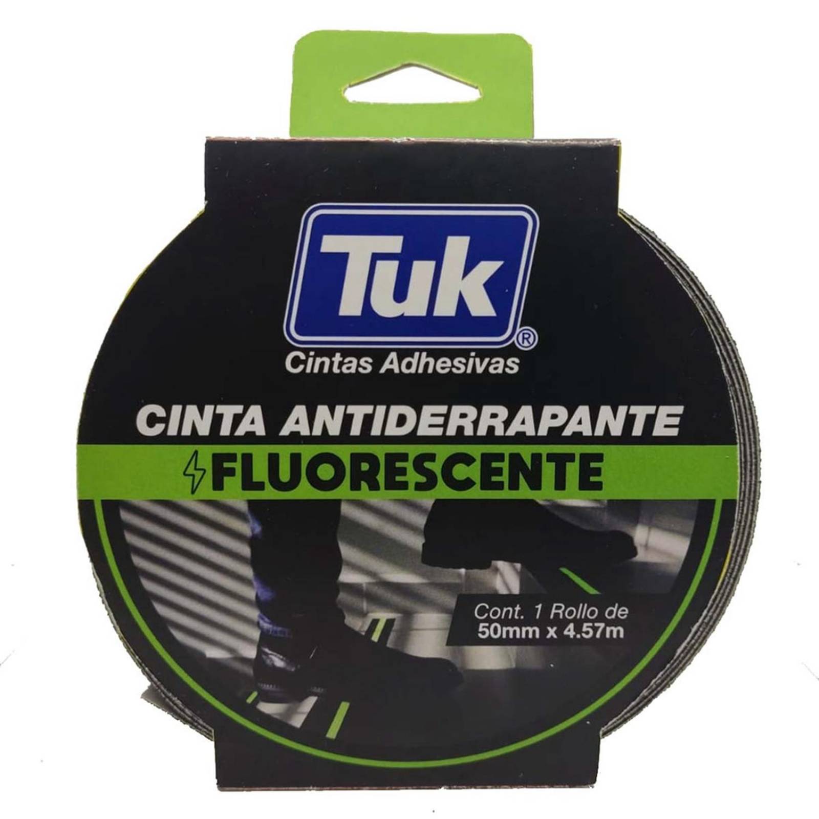 Cinta antiderrapante fluorescente 50 mm x 4.57 m 