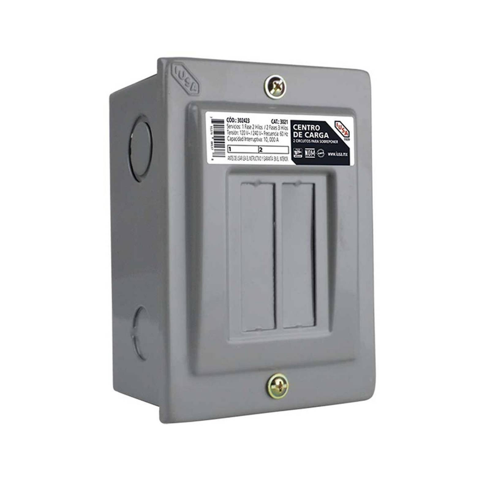 Centros de carga de 2 circuitos para sobreponer 