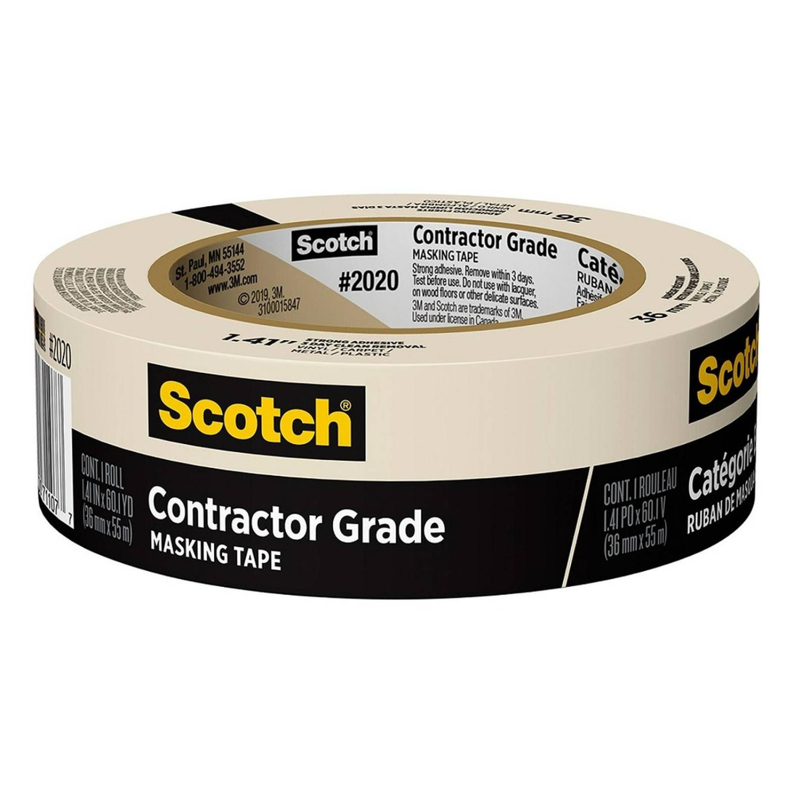 Cinta masking 3m scotch, beige, 36 mm x 55 m 