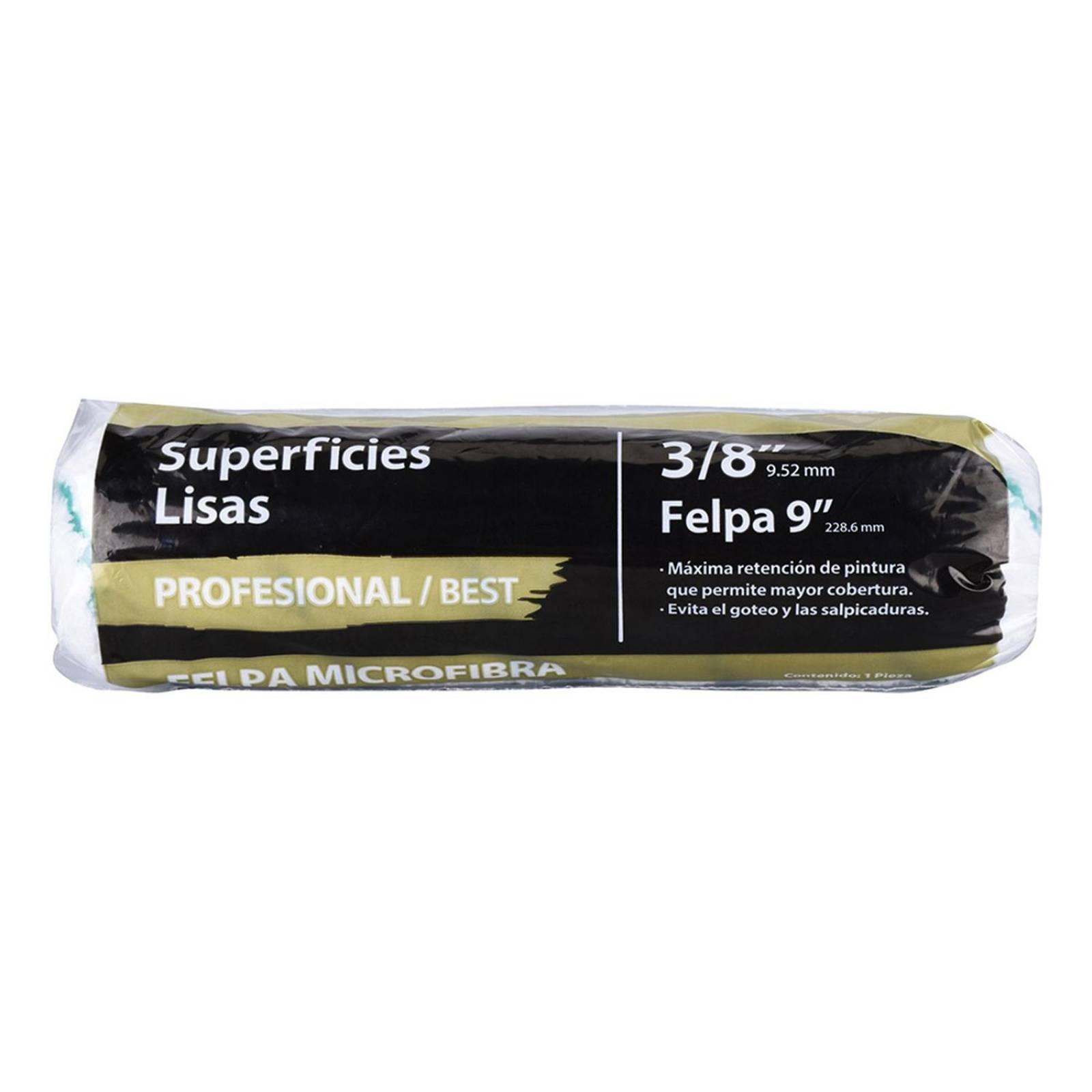 Felpa de microfibra para superficies lisas de 3/8 x 9 pulgadas byp 