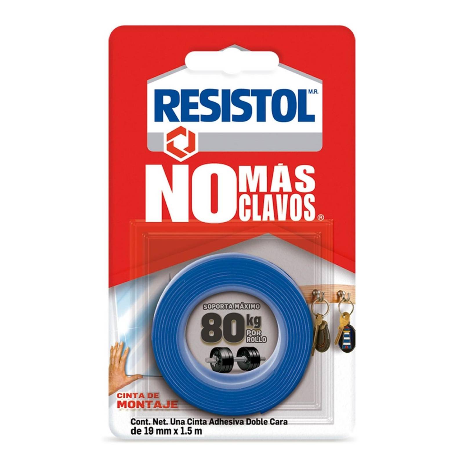 Resistol cinta doble cara no más clavos 80 kg 
