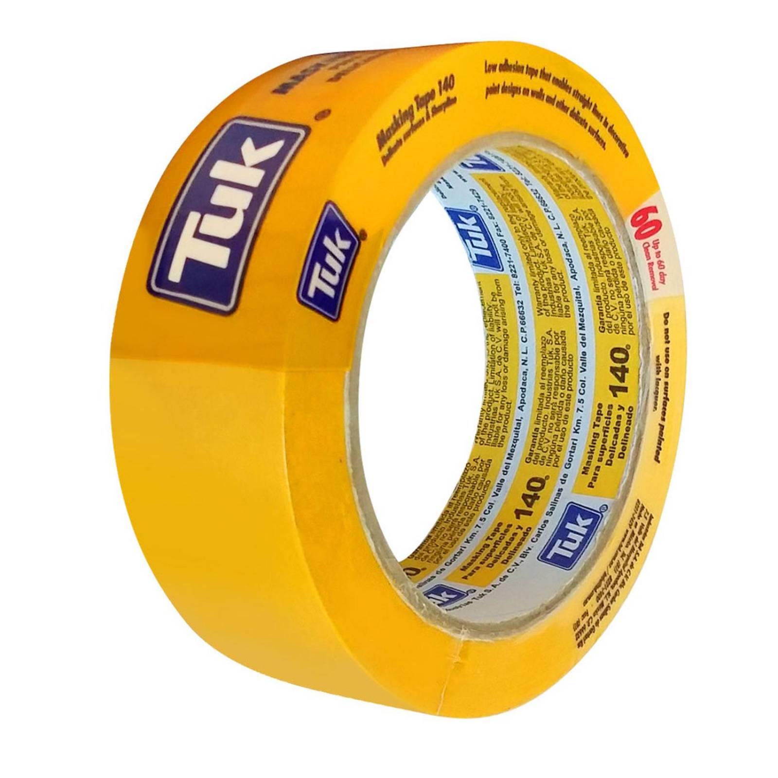 Cinta masking superficies delicadas de 24 mm x 50 m amarillo tuk 