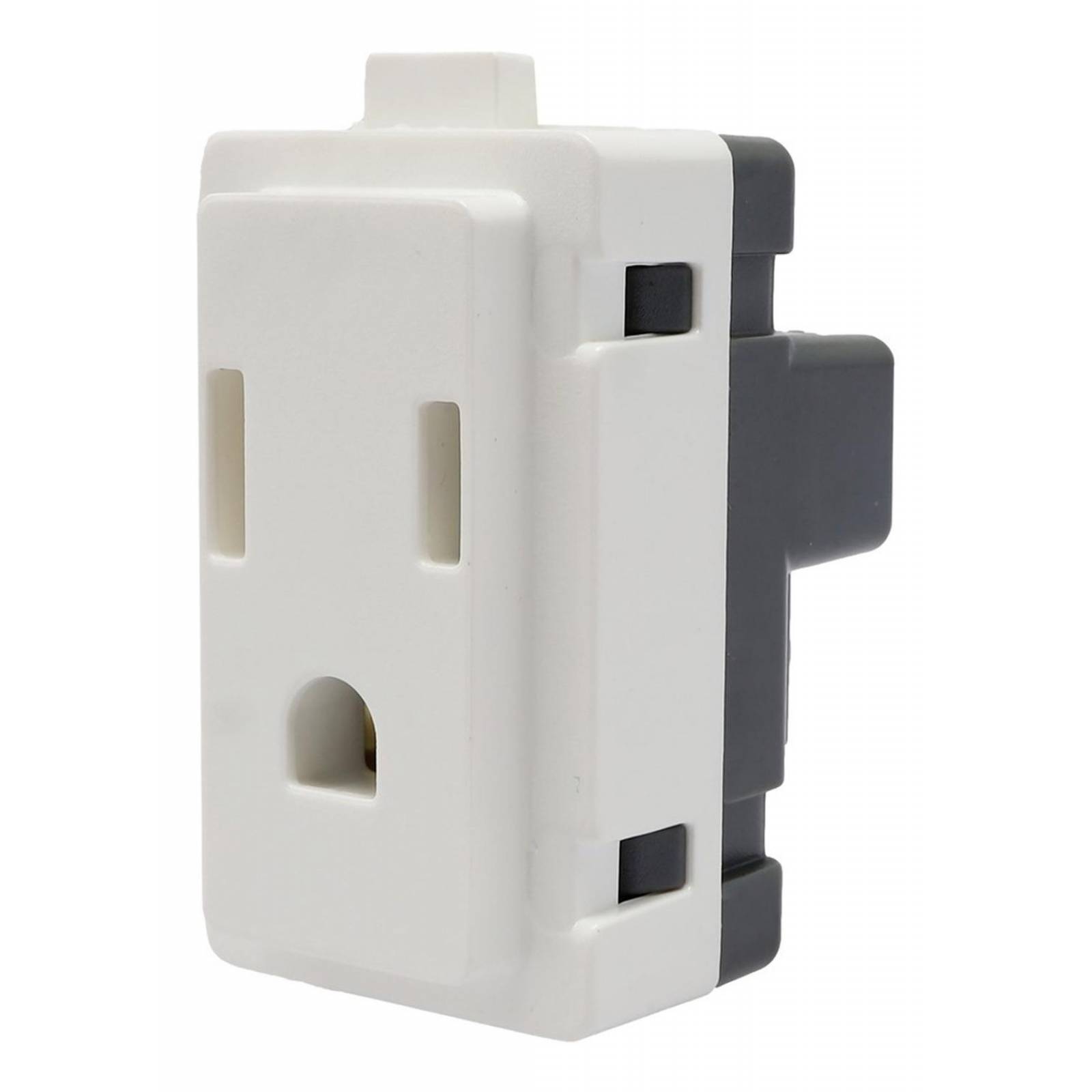 Toma De Corriente 2 Polos Con Tierra Blanco 15 Piezas 