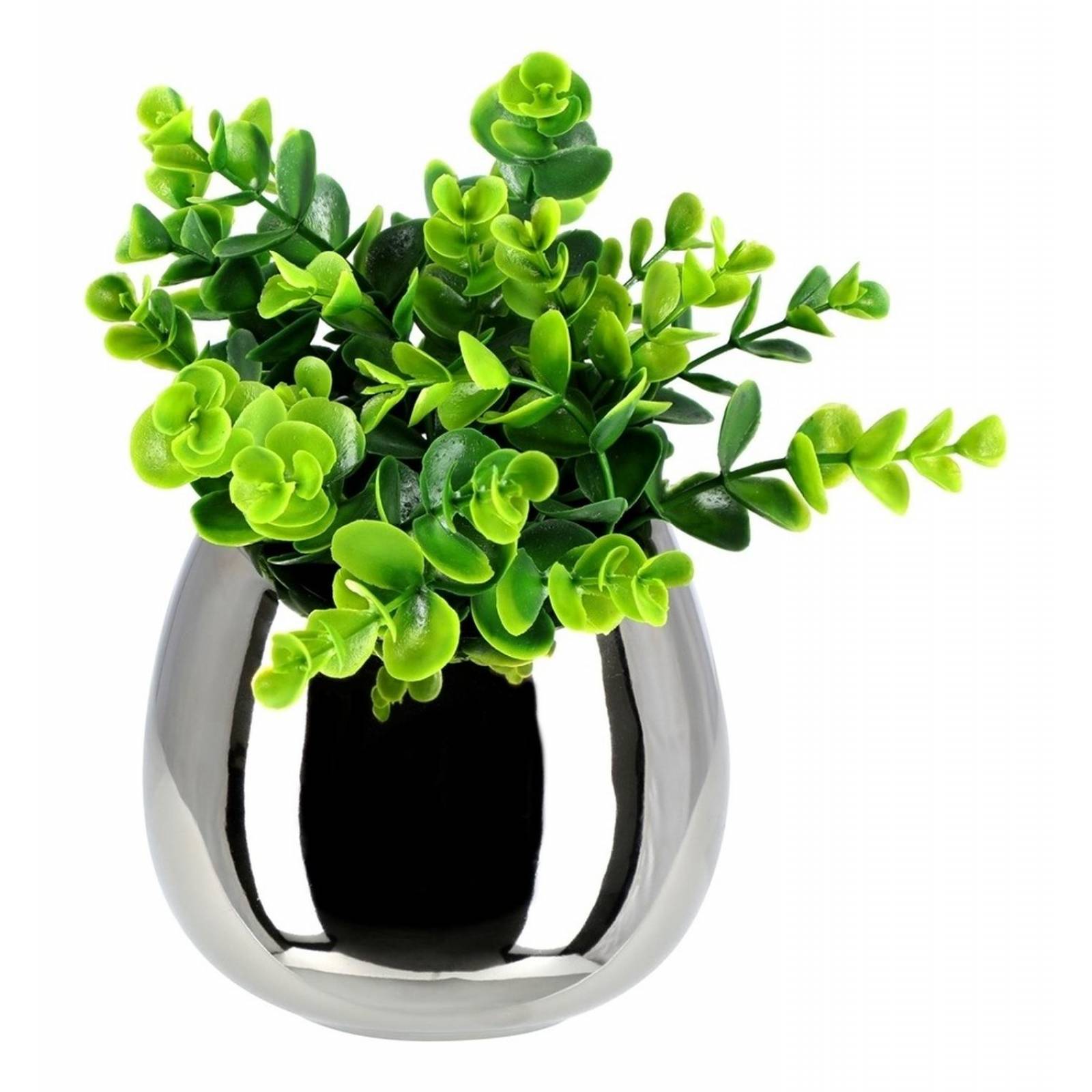 Planta Decorativa Pared Plateada 