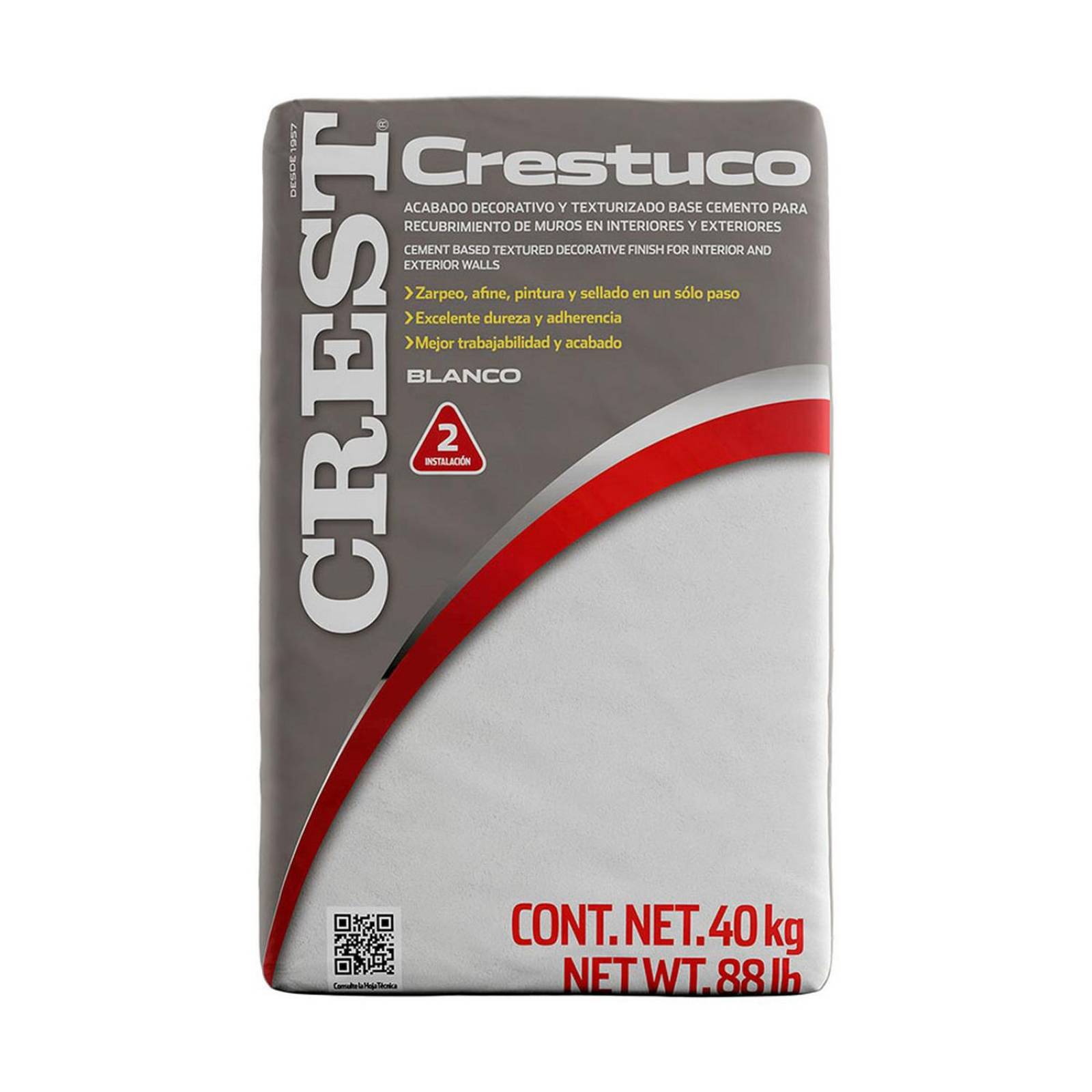 Recubrimiento crestuco blanco de 40 kg 