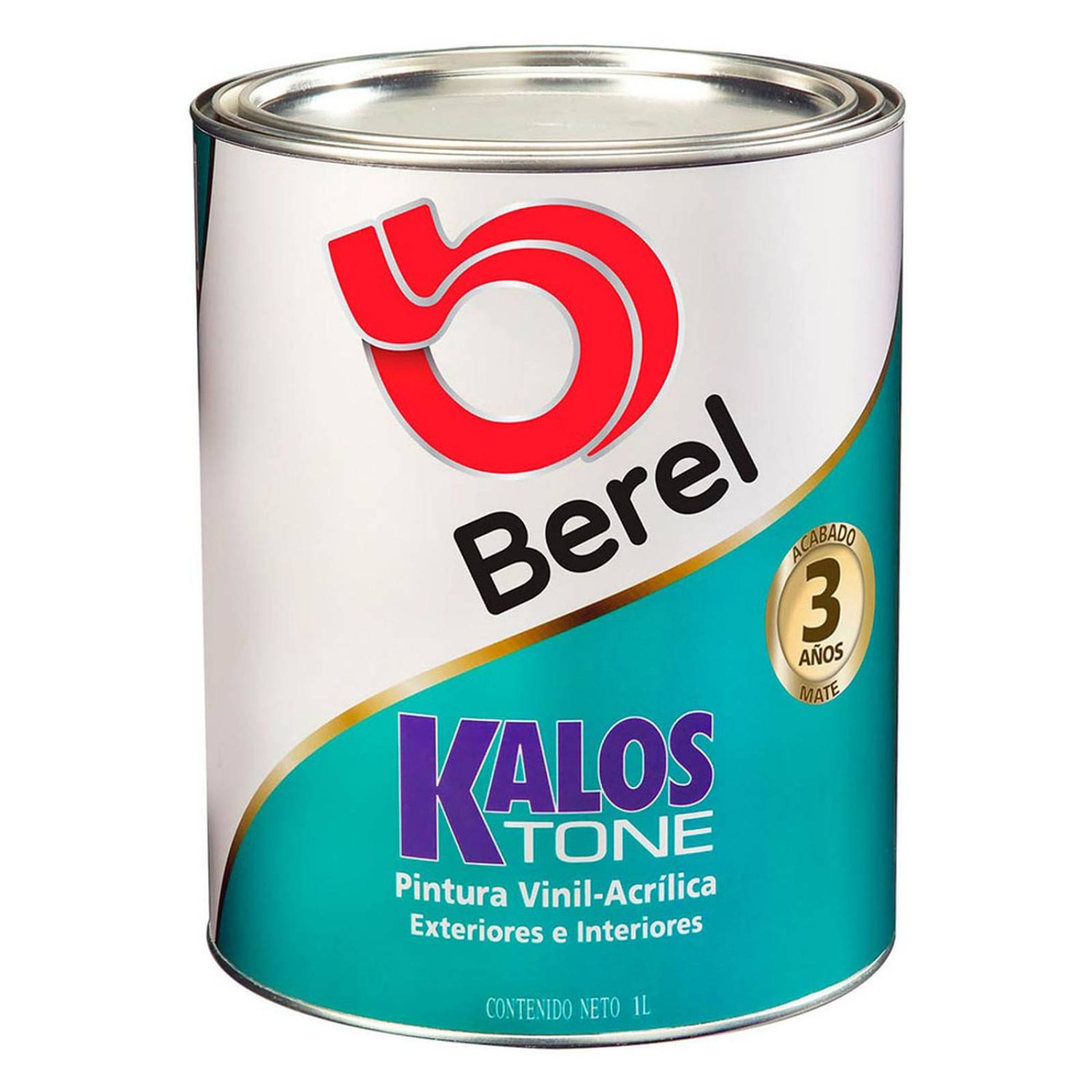Pintura vinil acrílica para interior y exterior berel kalos tone de 1 litro mate 