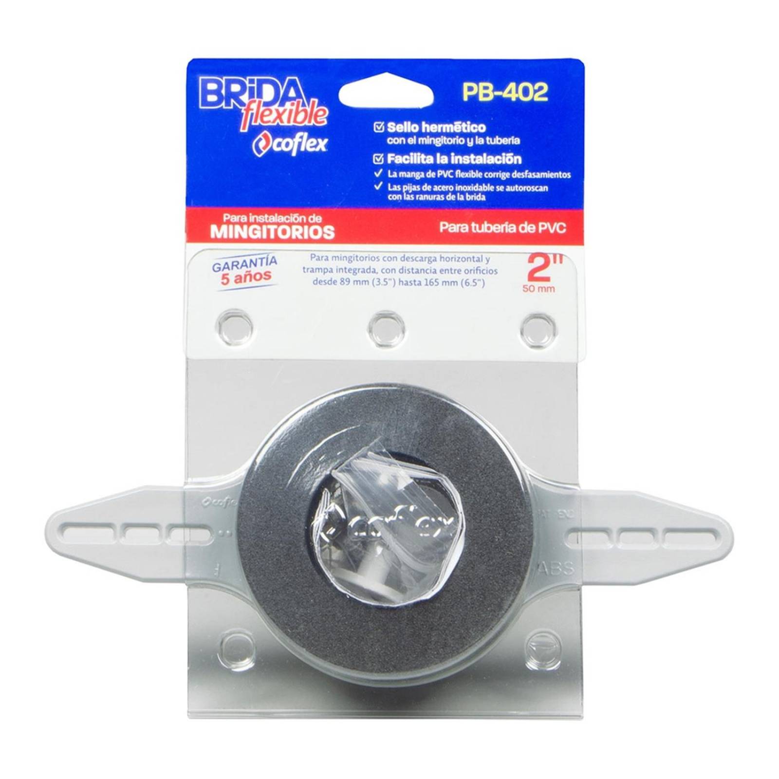 Brida flexible para mingitorio 2 pulgadas gris coflex 