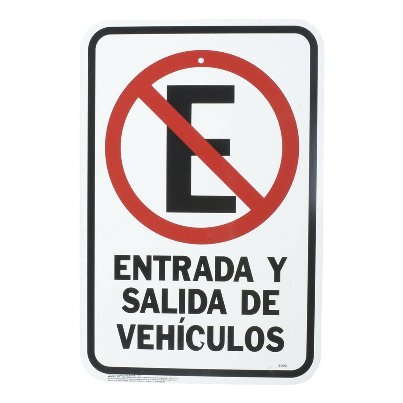 Letrero de aluminio para pared entrada y salida de vehículos" 45.5 x 30.5 cm