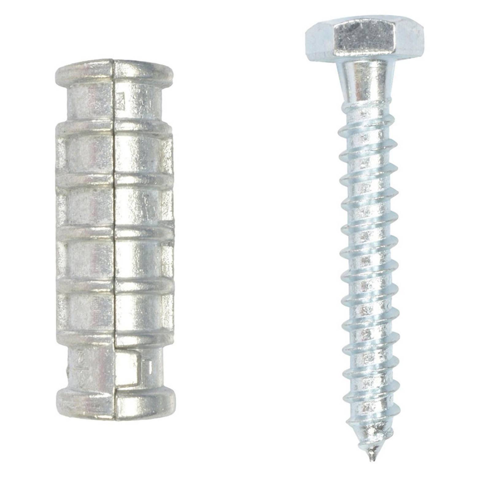 Taquete/anclaje para perno 1/4 x 1-3/4 de pulgada plata 2 piezas 