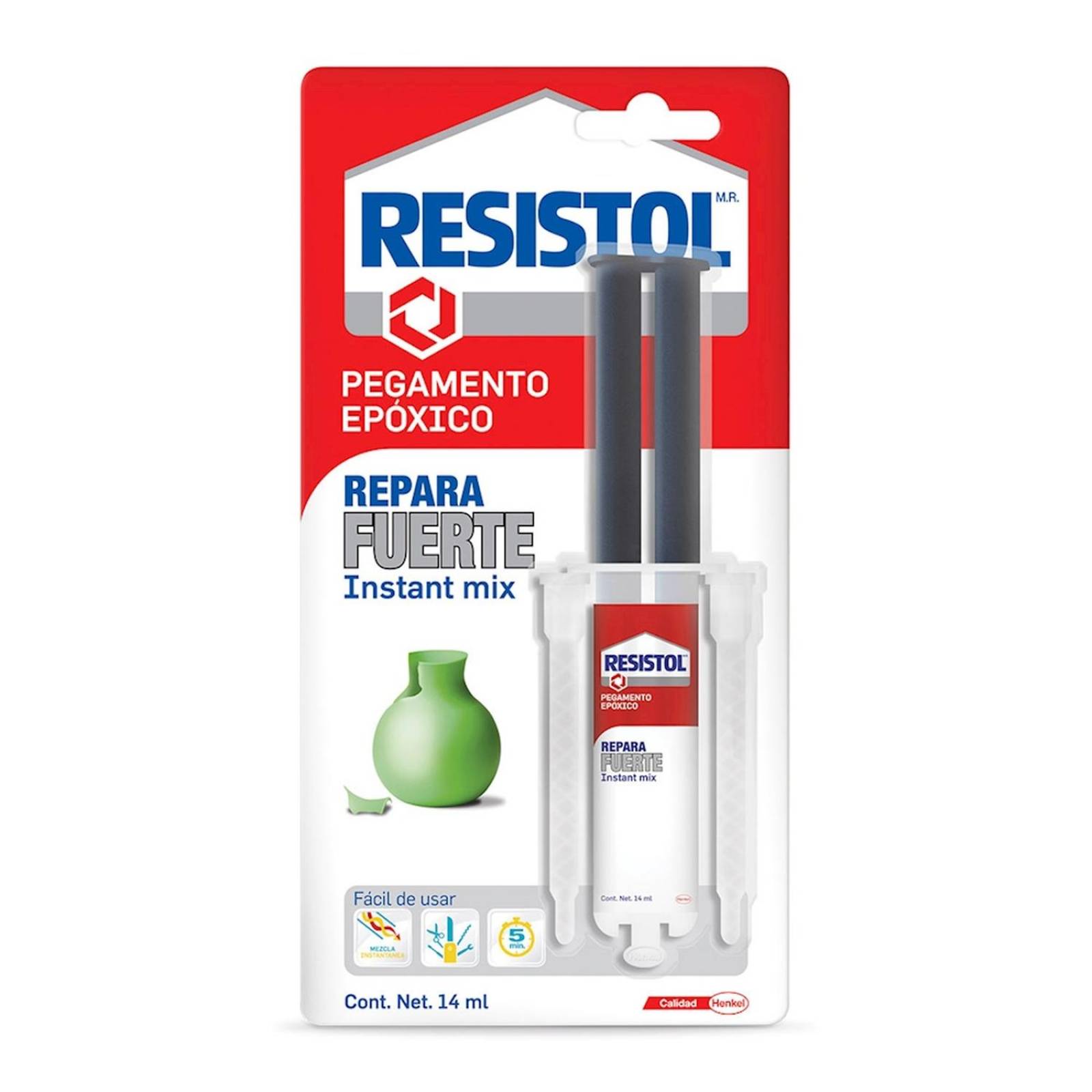 Resistol repara fuerte instant mix transparente 14 gr 