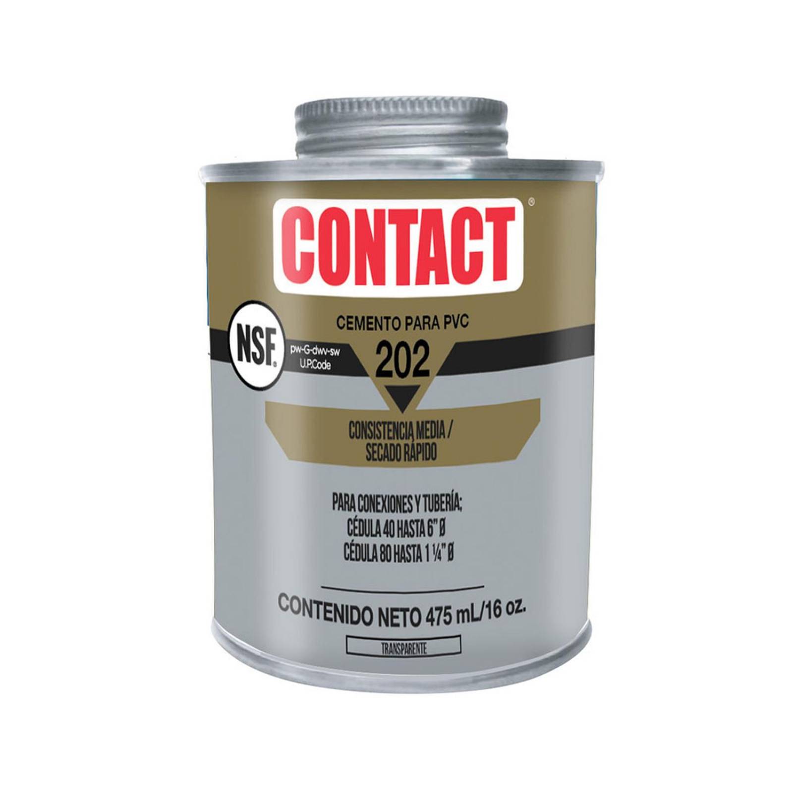 Cemento contact para pvc transparente de 475 ml