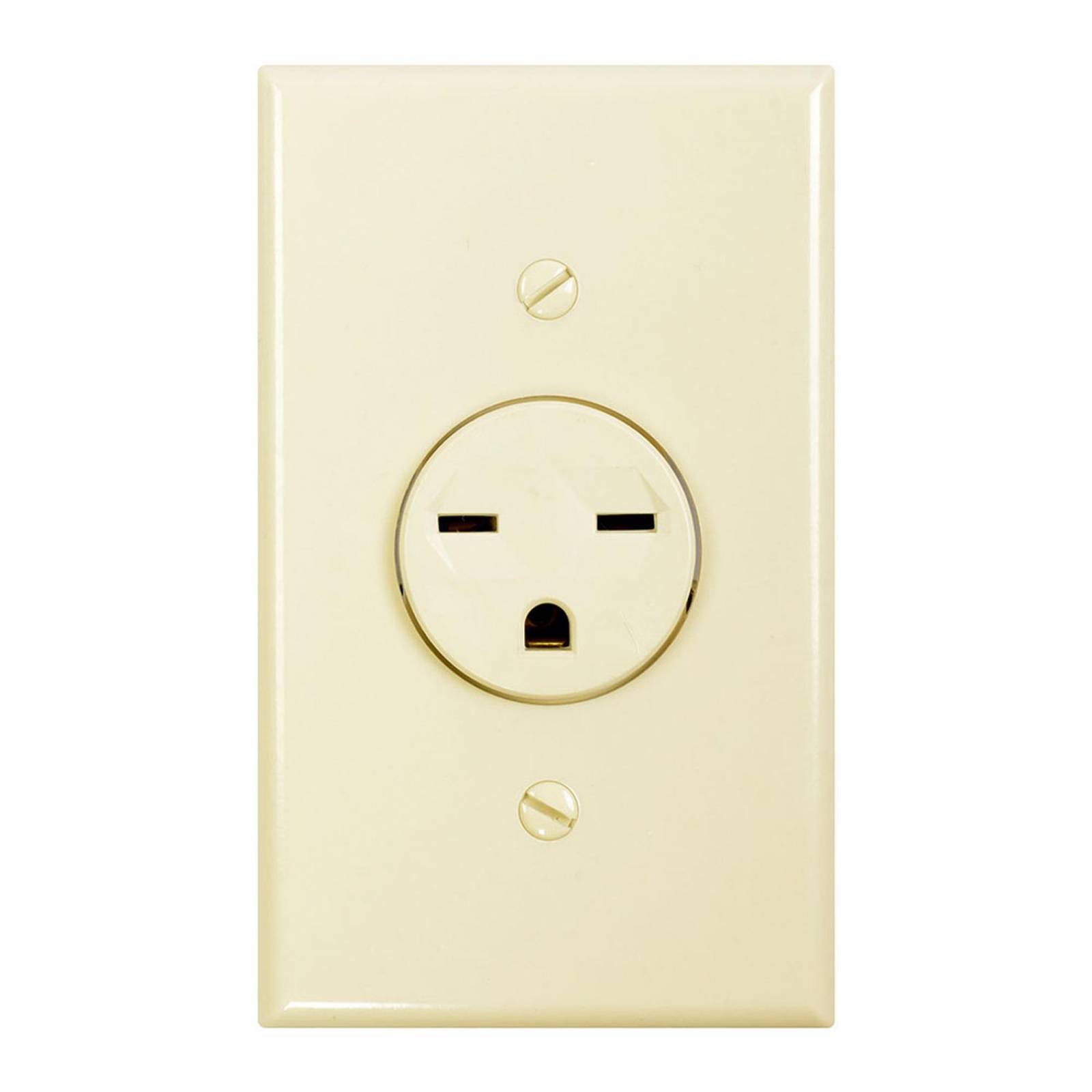 Receptáculo sencillo chino 11.3 x 7 x 2.3 cm con placa marfil leviton 