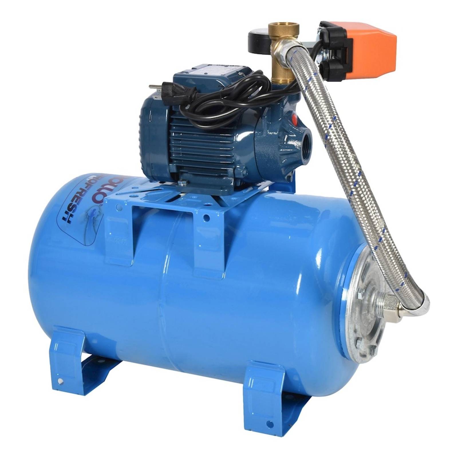 Equipo hidroneumático con electrobomba periférica de 0.5 hp 3 servicios simultáneos tanque de 24 l 1 