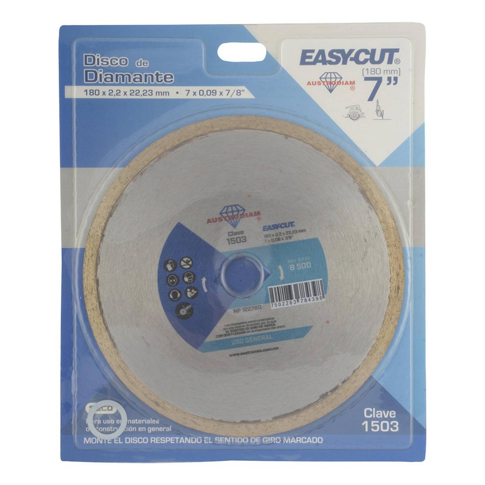 Disco de diamante para corte easy-cut 7 pulgadas 