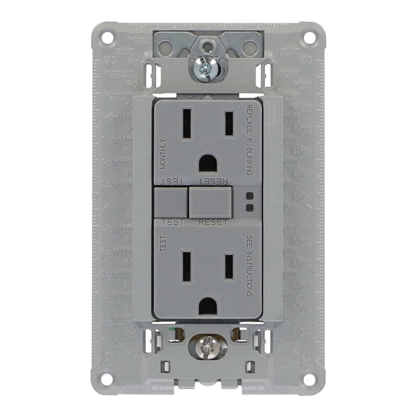 Contacto dúplex 2p+t con proteccion gfci orión schneider electric 