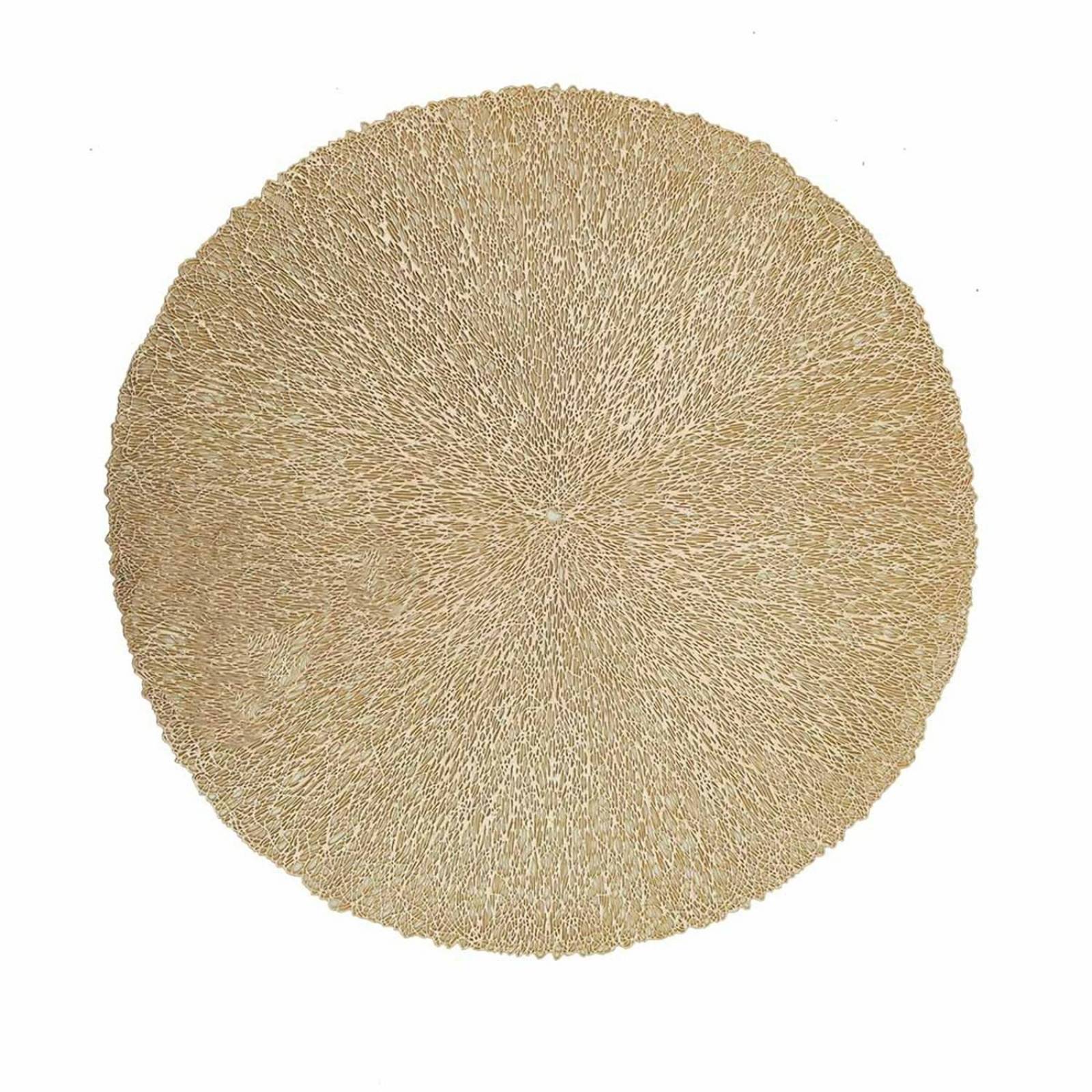 Set de manteles individuales redondos dorados 38 cm 4 piezas 