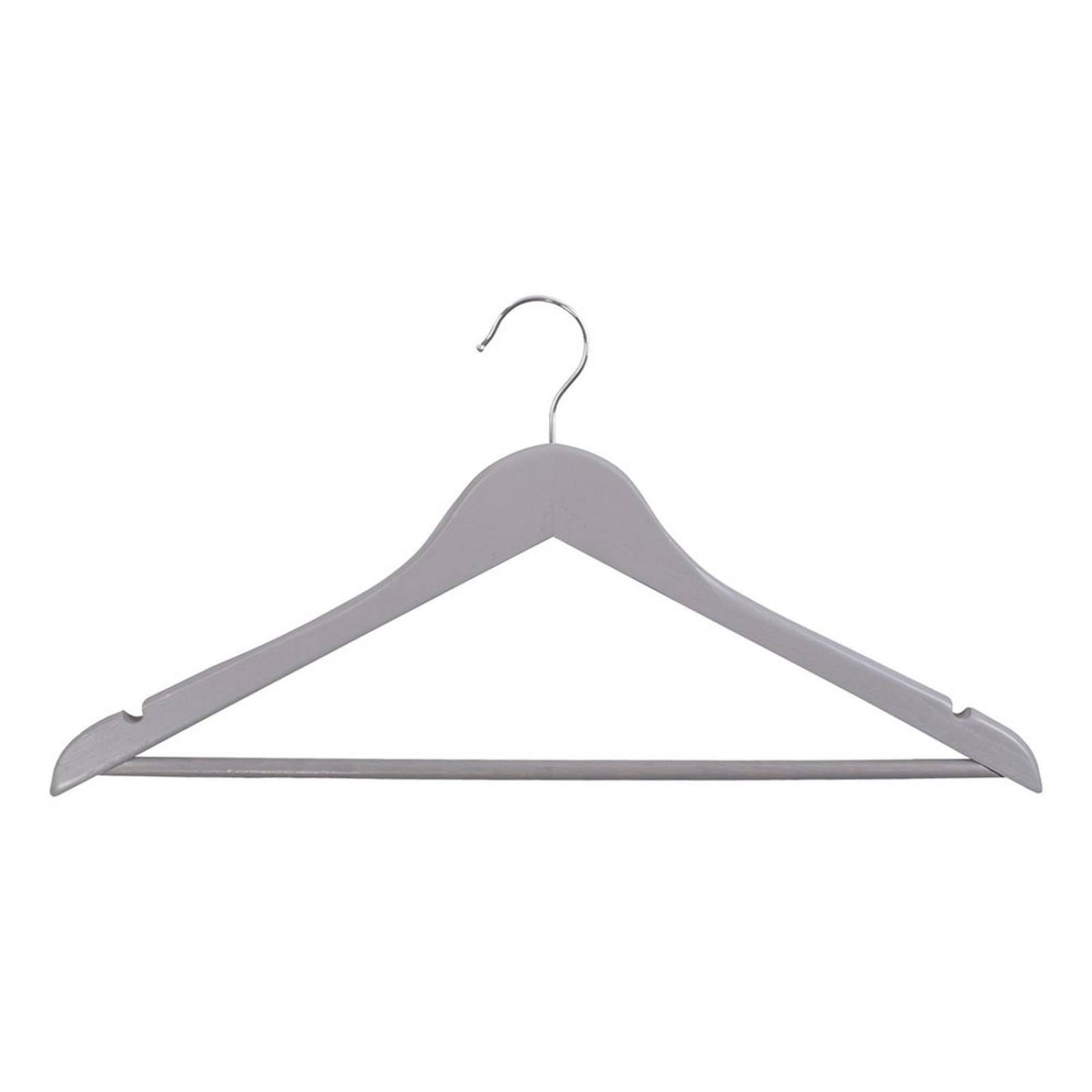 Ganchos de madera para ropa 44.1 x 23.8 cm gris 30 piezas 