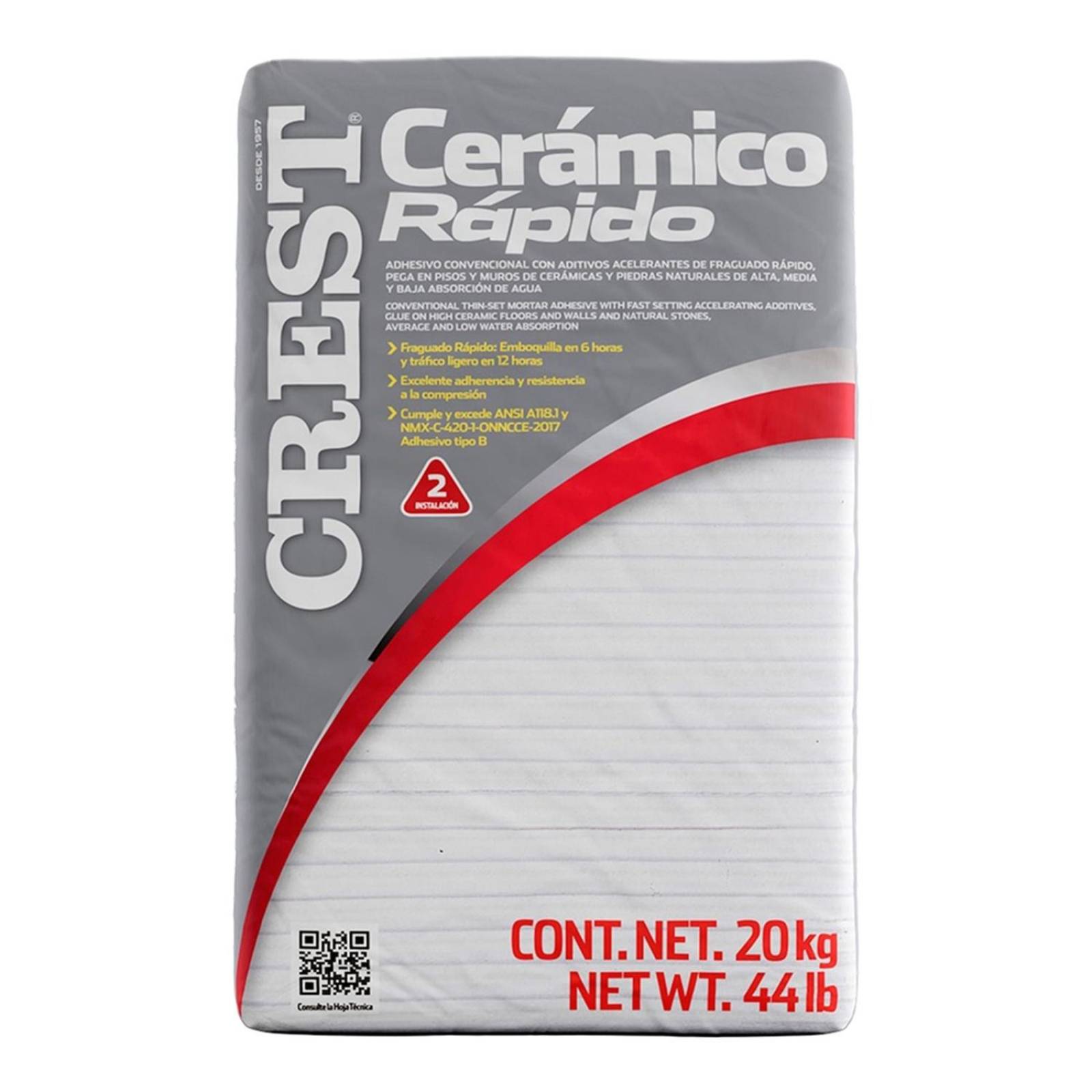 Adhesivo cerámico rápido blanco 20 kg 