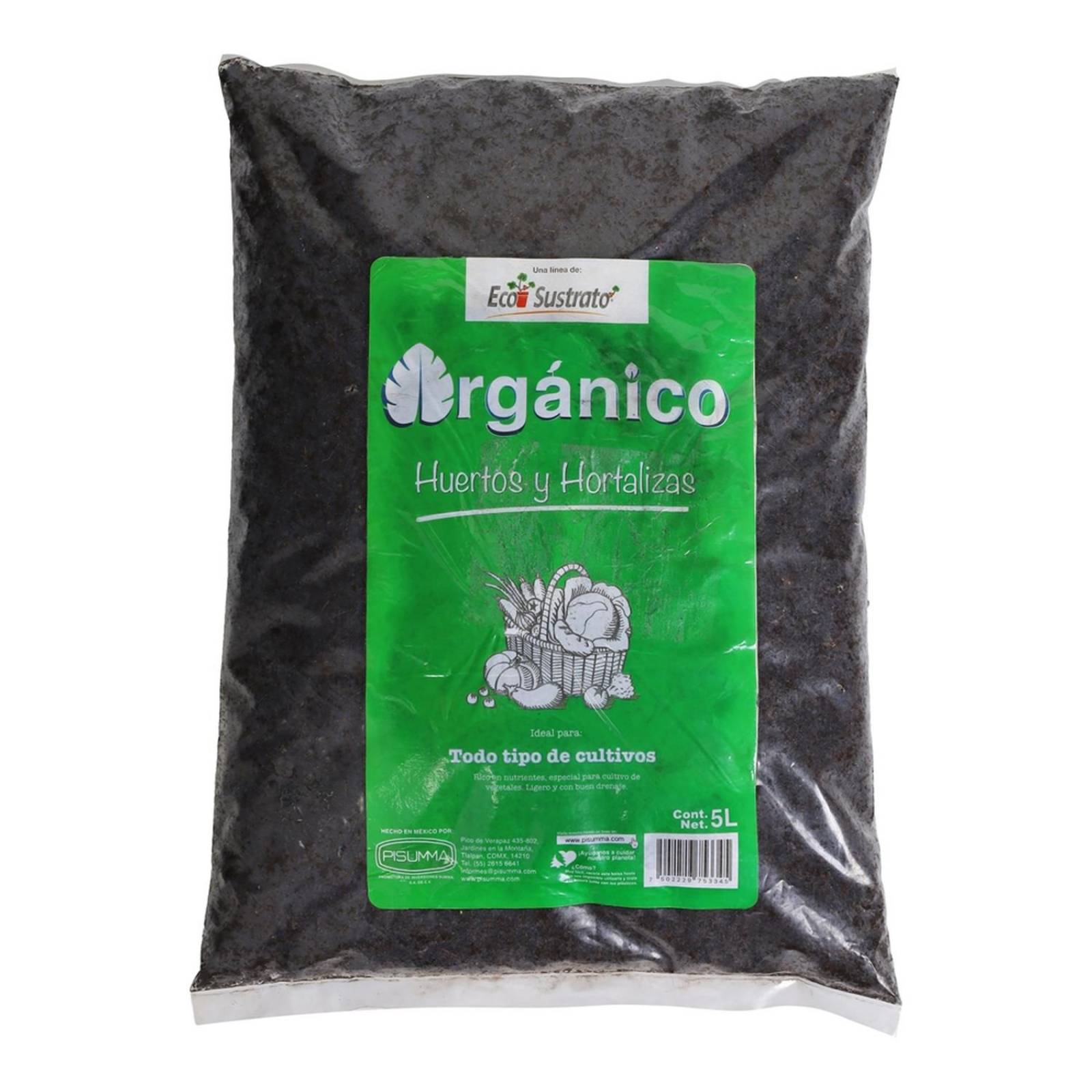 Sustrato para huertos y hortalizas 5 l ecosustrato