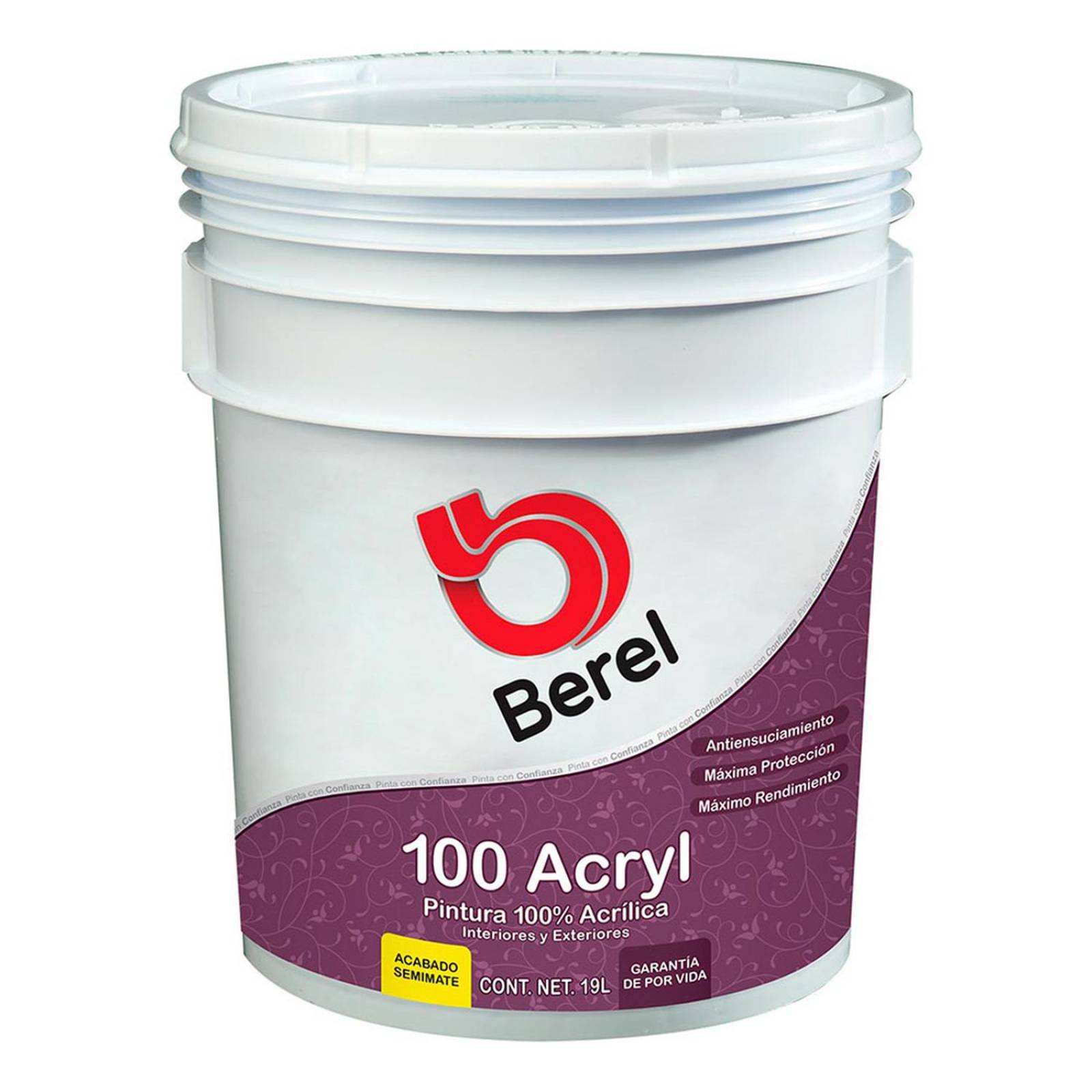 Pintura berel 100 acryl base pastel 19 l 