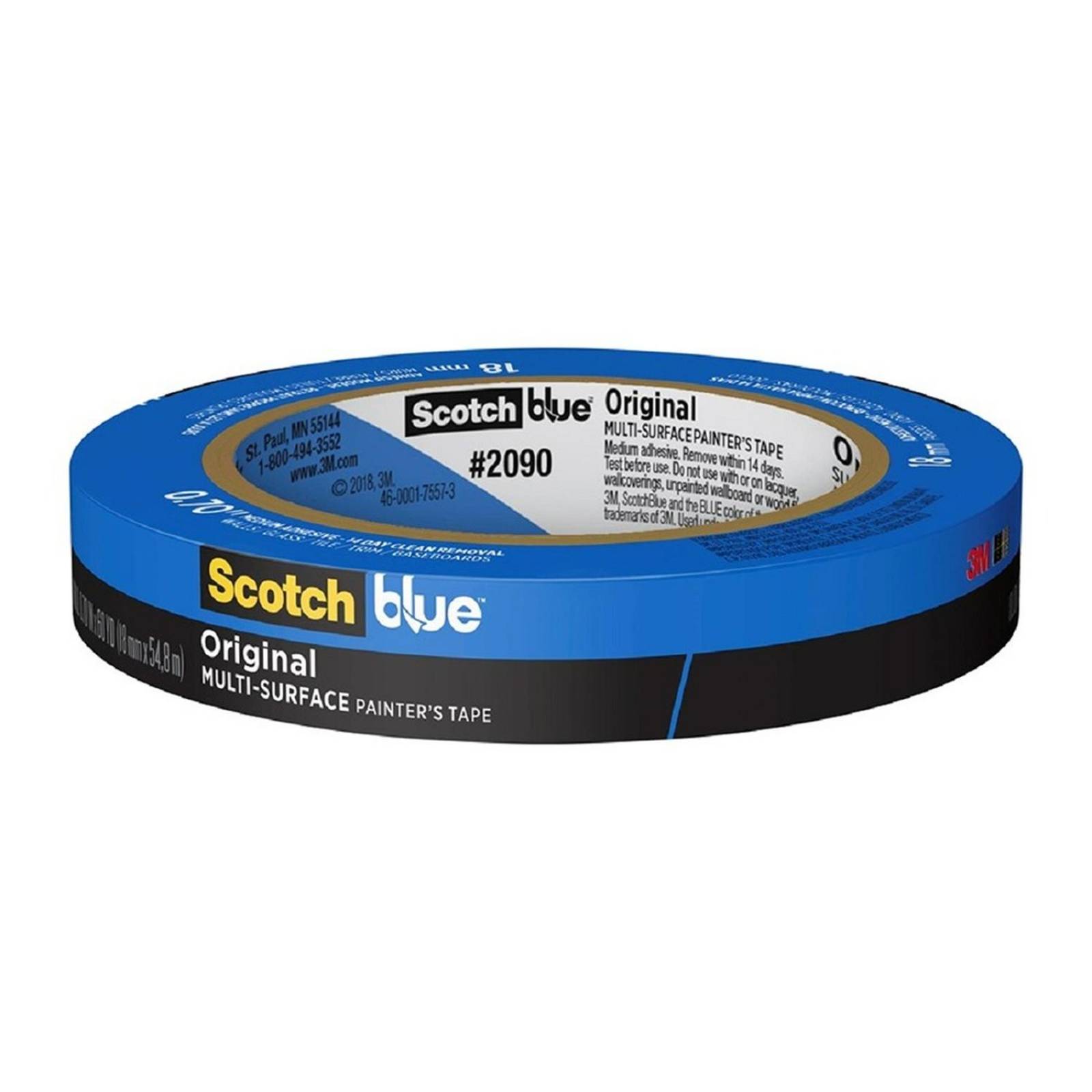 Cinta masking 3m scotchblue, azul, 18 mm x 55 m