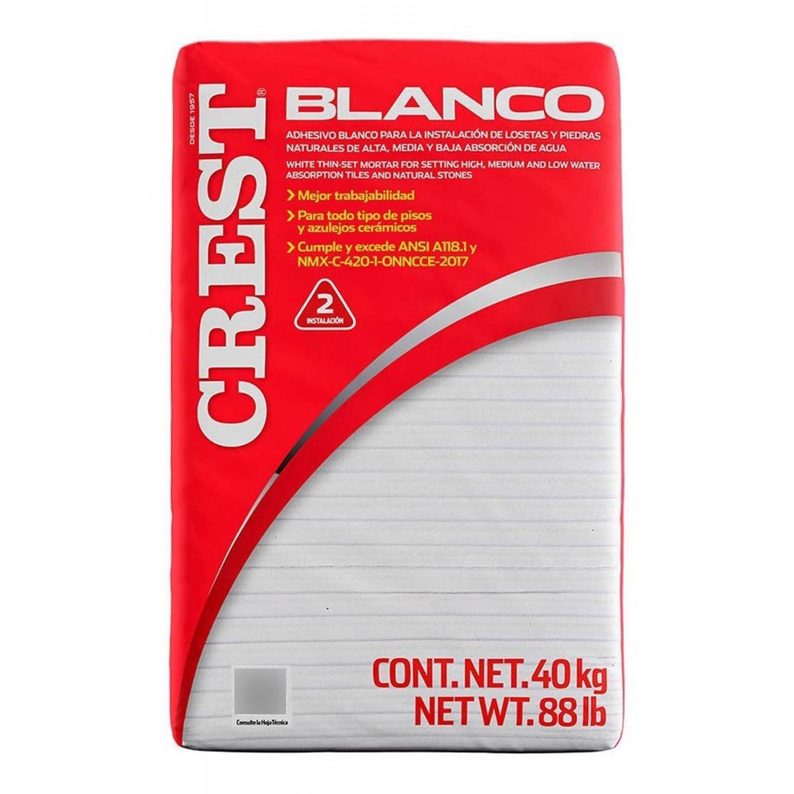 Adhesivo Crest Blanco 40kg 